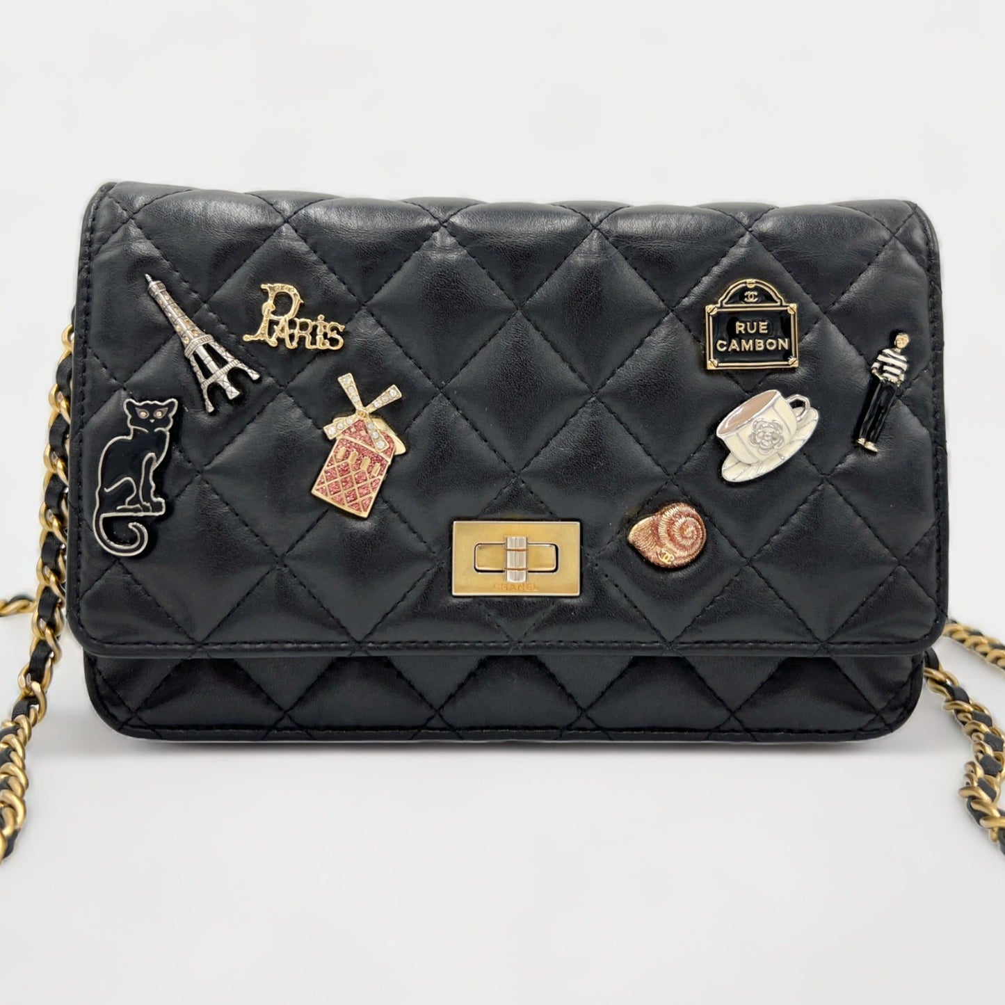 Chanel Black Quilted Calfskin Leather Lucky Charms Flap Bag