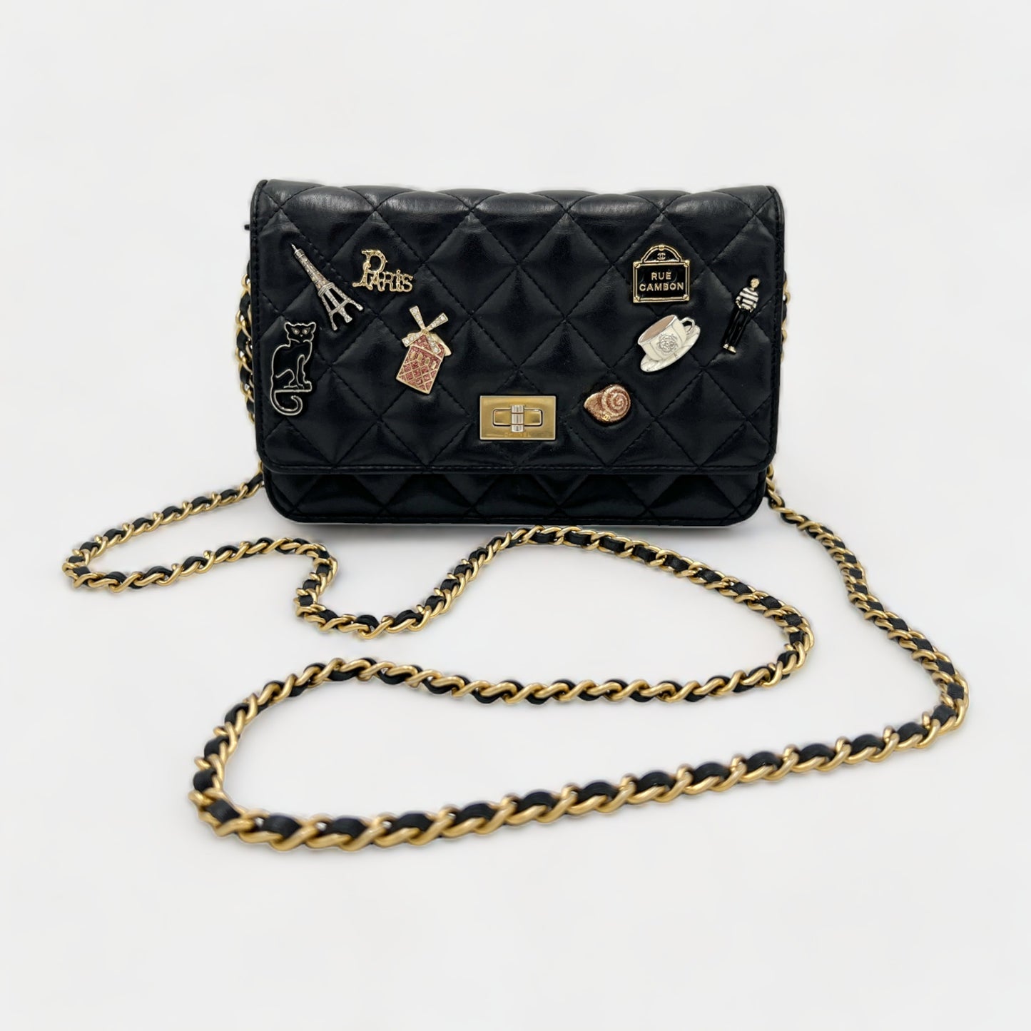 Chanel Black Quilted Calfskin Leather Lucky Charms Flap Bag