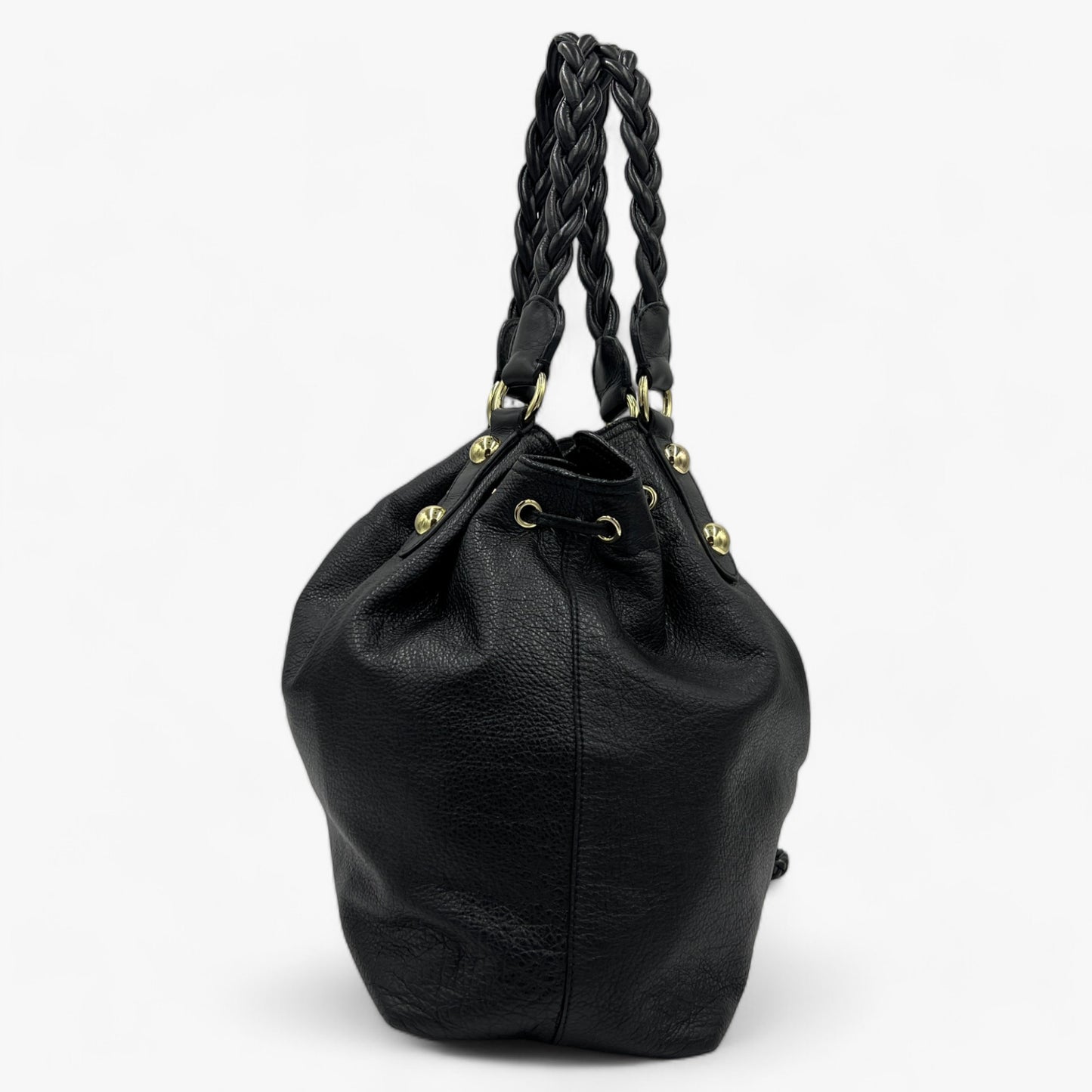 Mulberry Daria Black Soft Leather Drawstring Tote Shoulder Bag