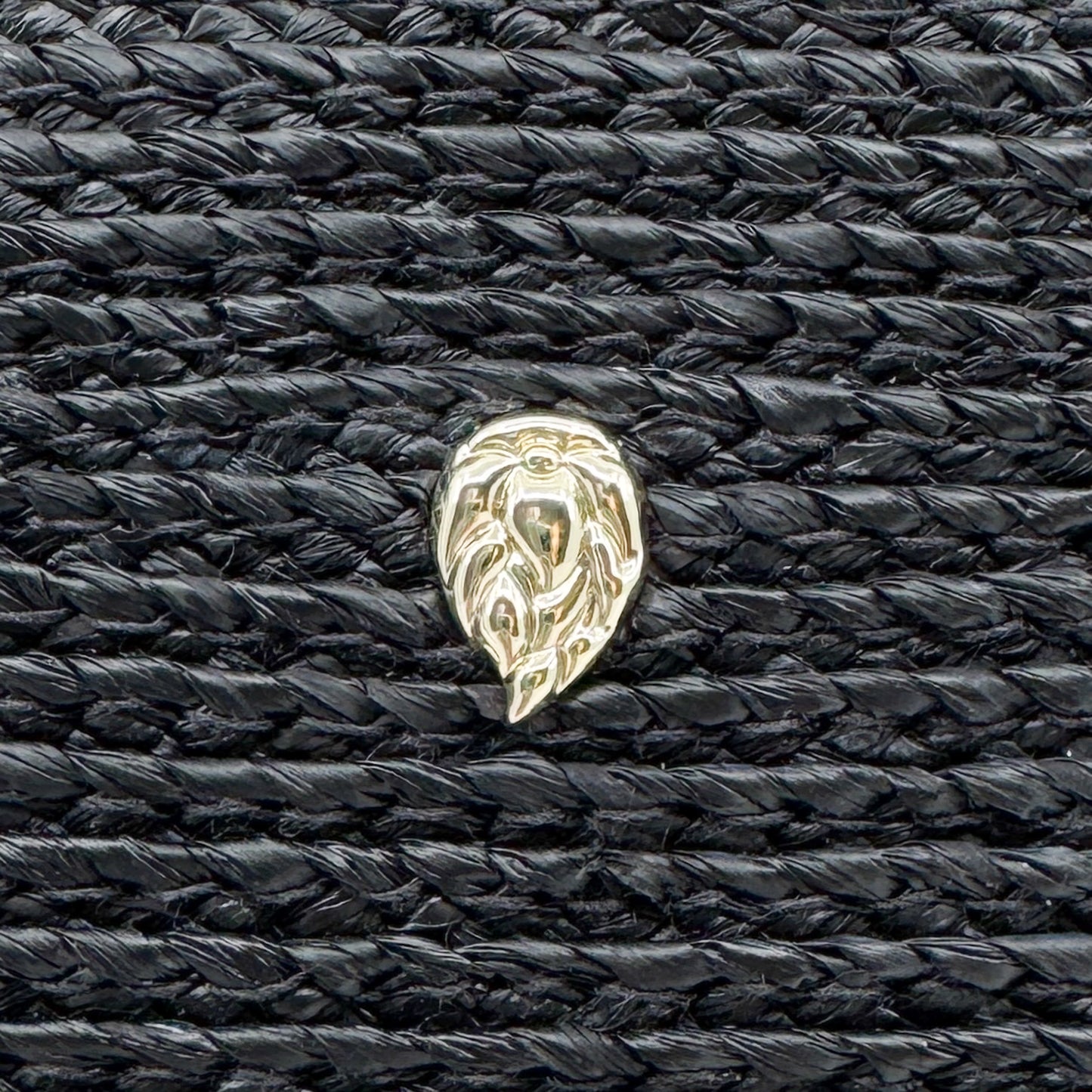 Helen Kaminski Black Leather Raffia Wristlet Clutch Bag