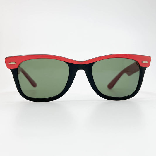 Vintage 1990s Bausch & Lomb Ray-Ban U.S.A Red & Black Wayfarer Sunglasses