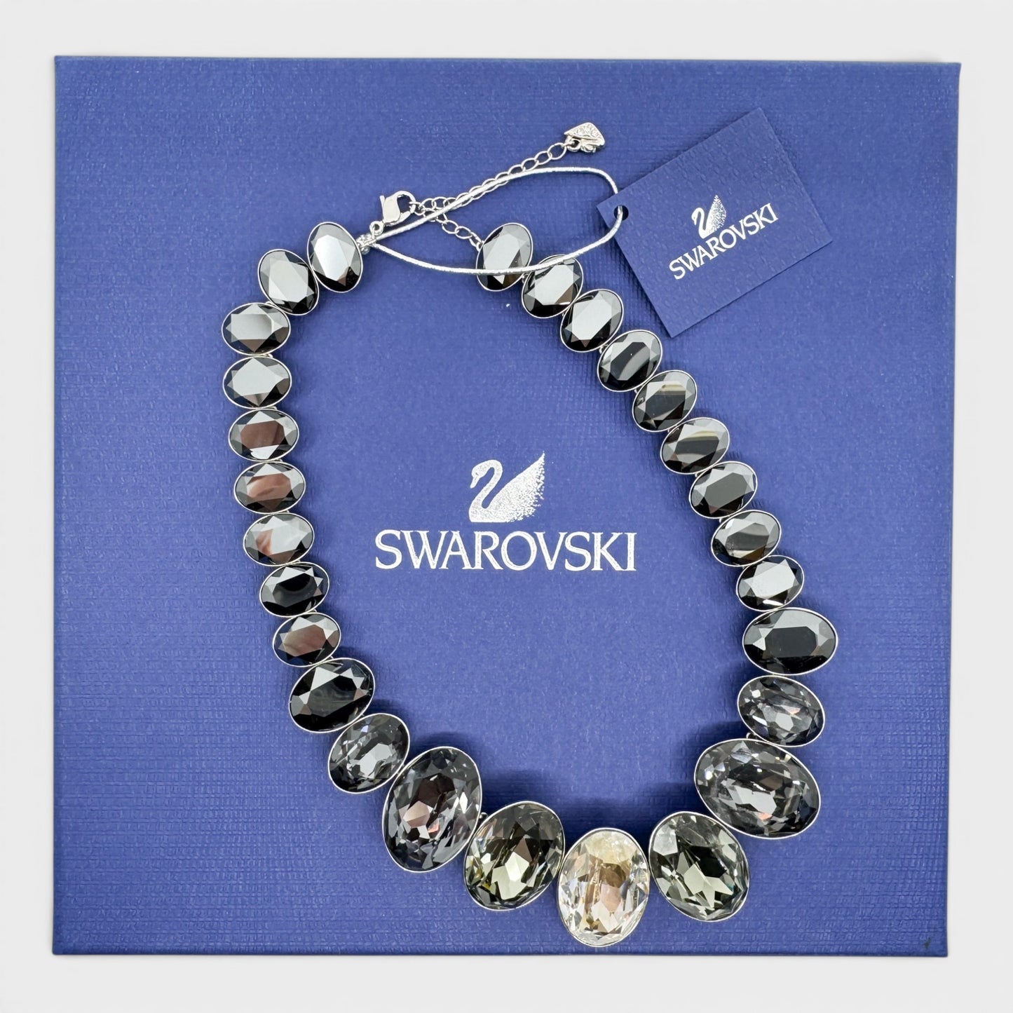 Swarovski Grey Black Silver Tone Crystal Voy Necklace [5017130]