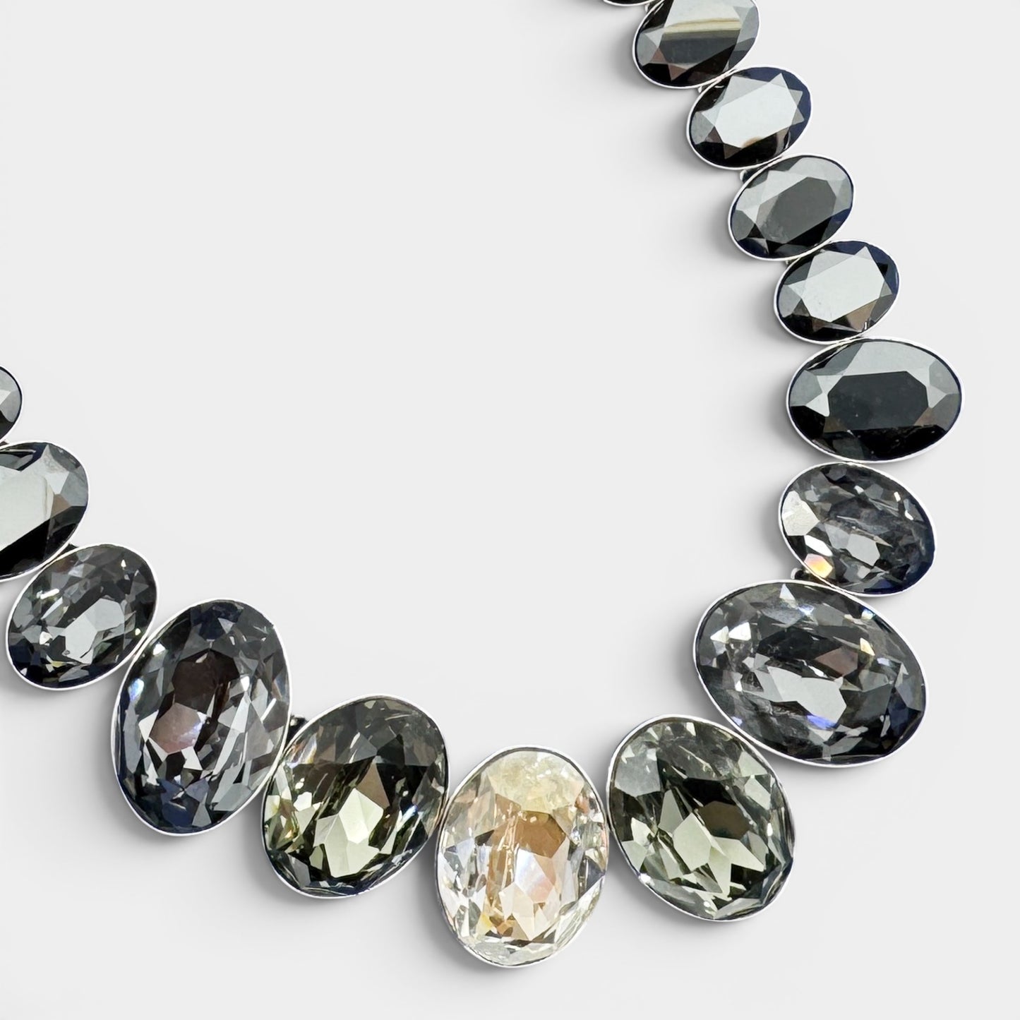 Swarovski Grey Black Silver Tone Crystal Voy Necklace [5017130]