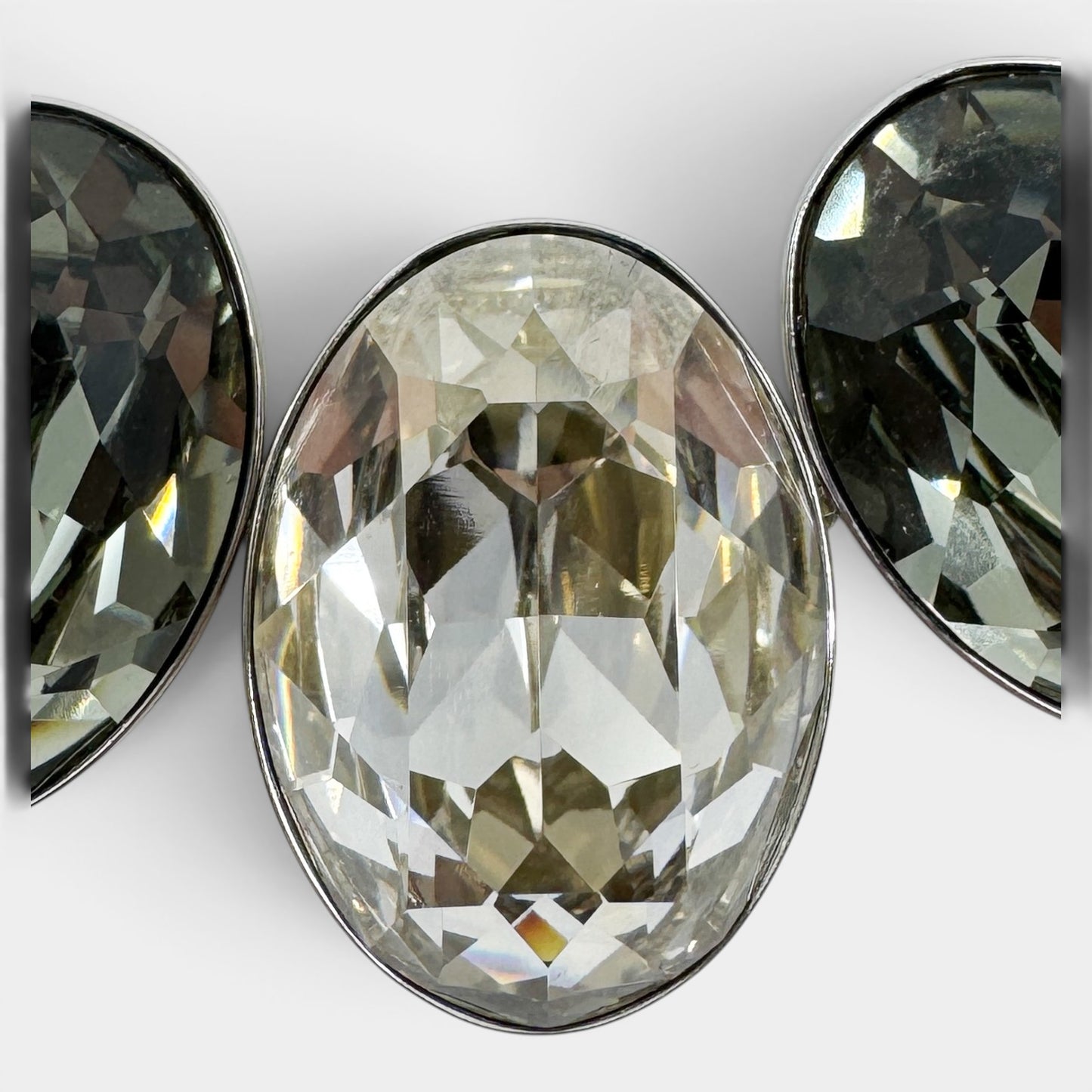 Swarovski Grey Black Silver Tone Crystal Voy Necklace [5017130]
