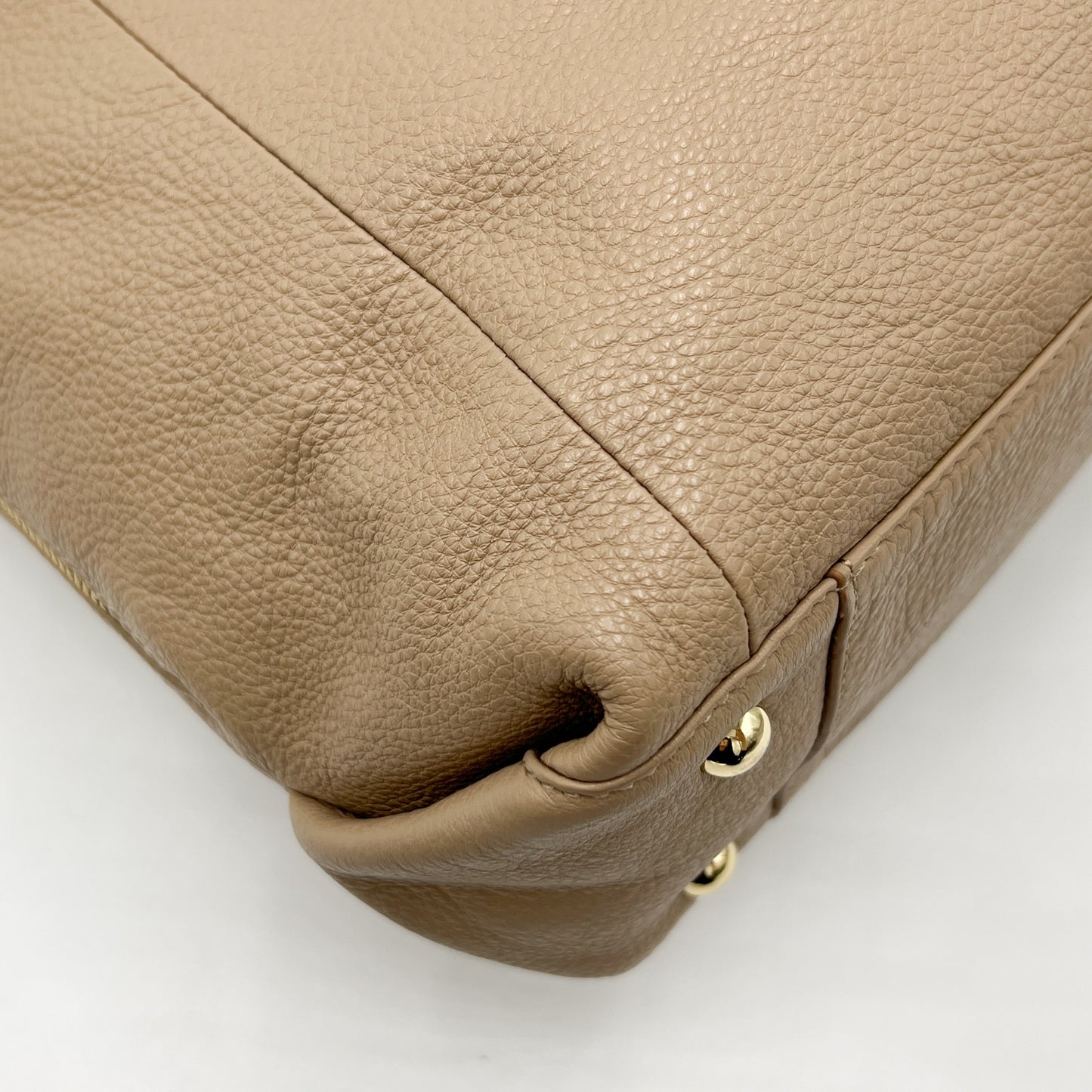 Furla Beige Brown Two-Tone Leather Shoulder Bag