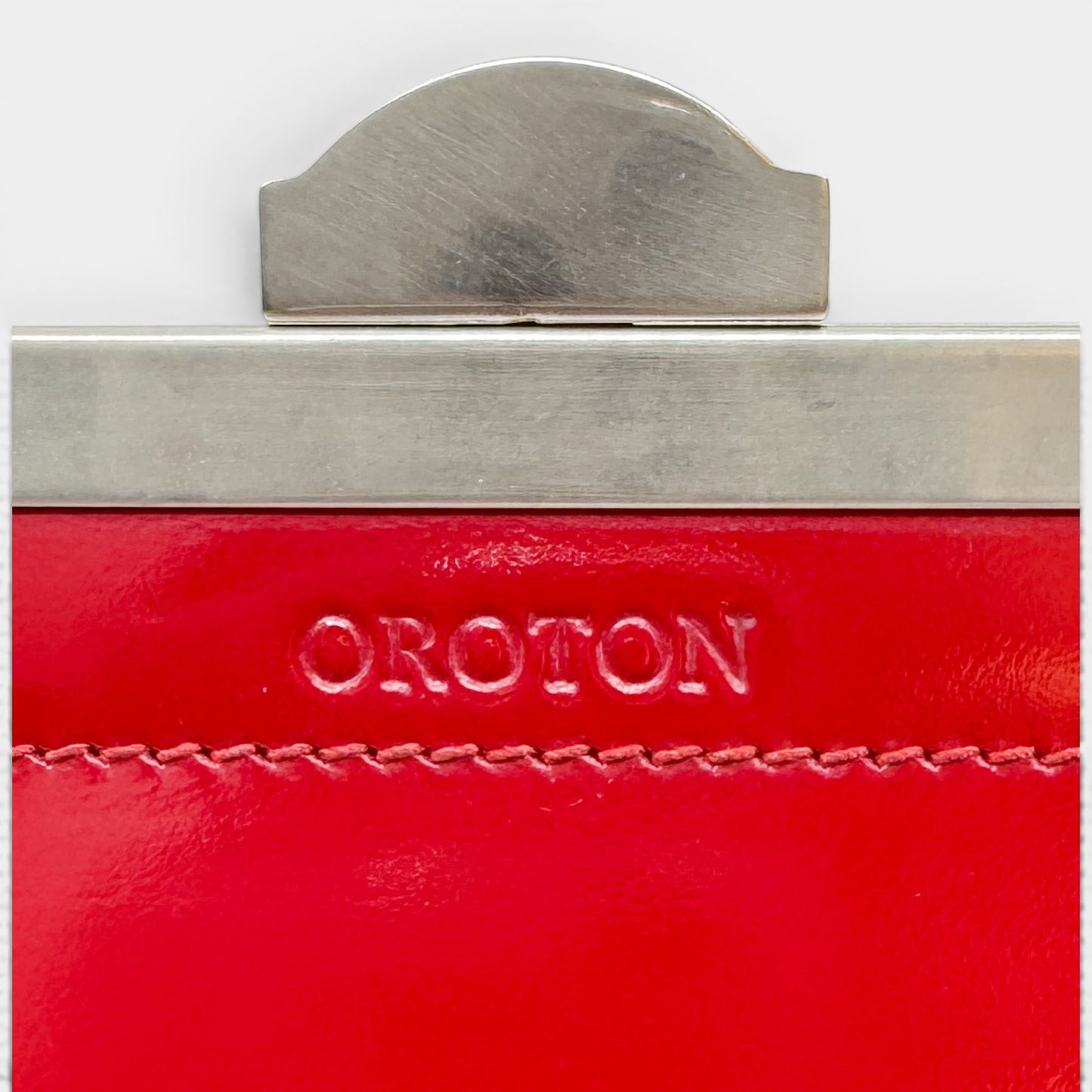 Oroton Vintage 80s Bright Red Smooth Leather Top Handle Bag