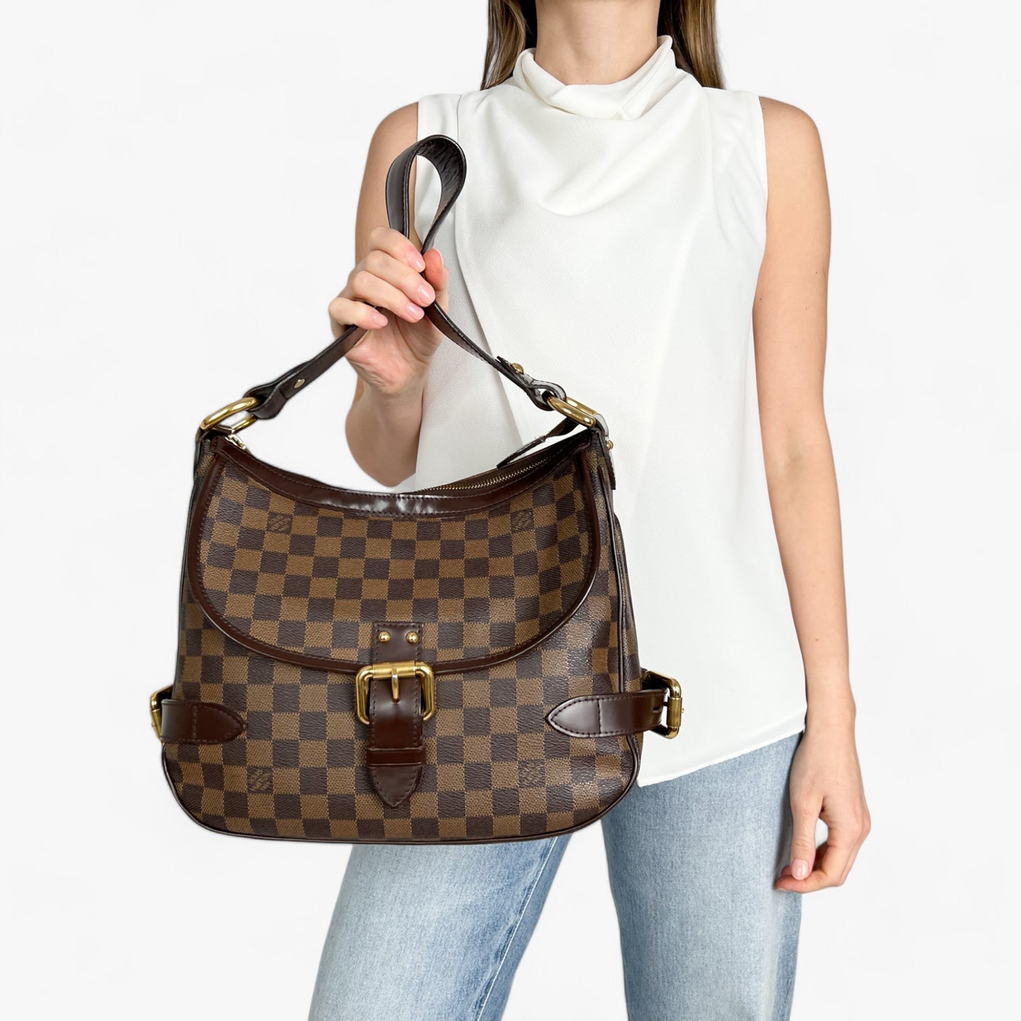 Louis Vuitton Damier Ebene Highbury Hobo Shoulder Bag