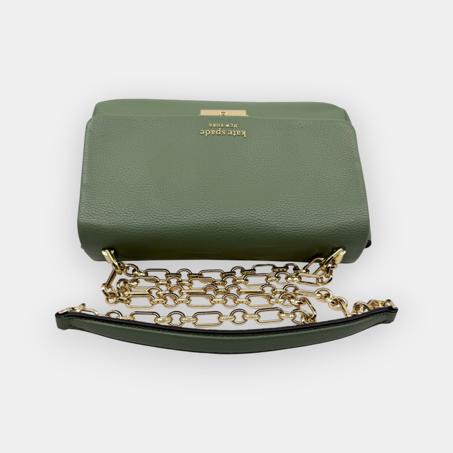 Kate Spade NY Light Olive Green Carlyle Flap Medium Shoulder Bag