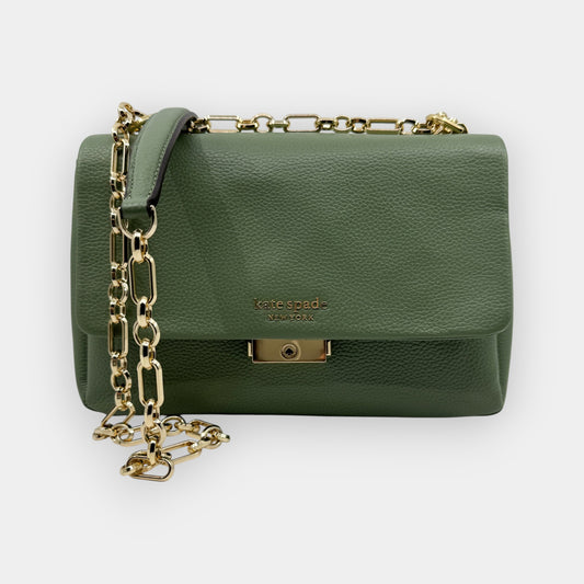 Kate Spade NY Light Olive Green Carlyle Flap Medium Shoulder Bag