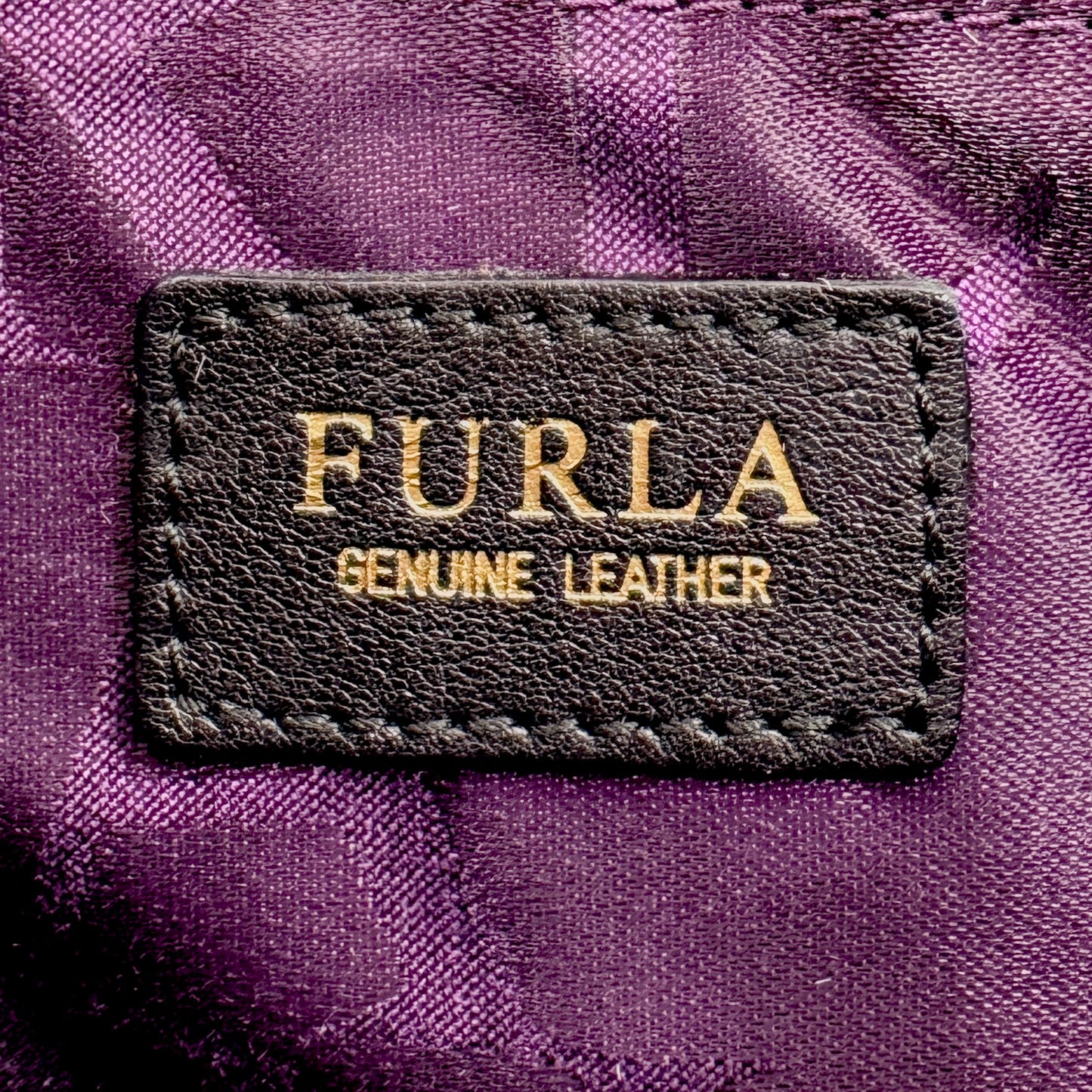 Vintage Furla Blue Croc Embossed Leather Top Handle Bag