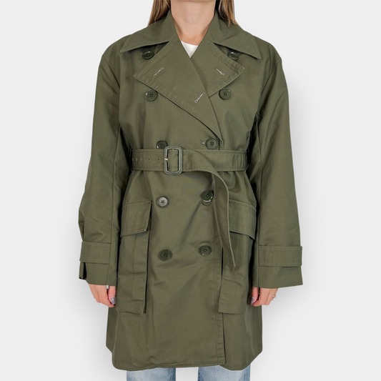 Scanlan Theodore Deep Khaki Green Belted Trench Coat AU8-12 [NEW]