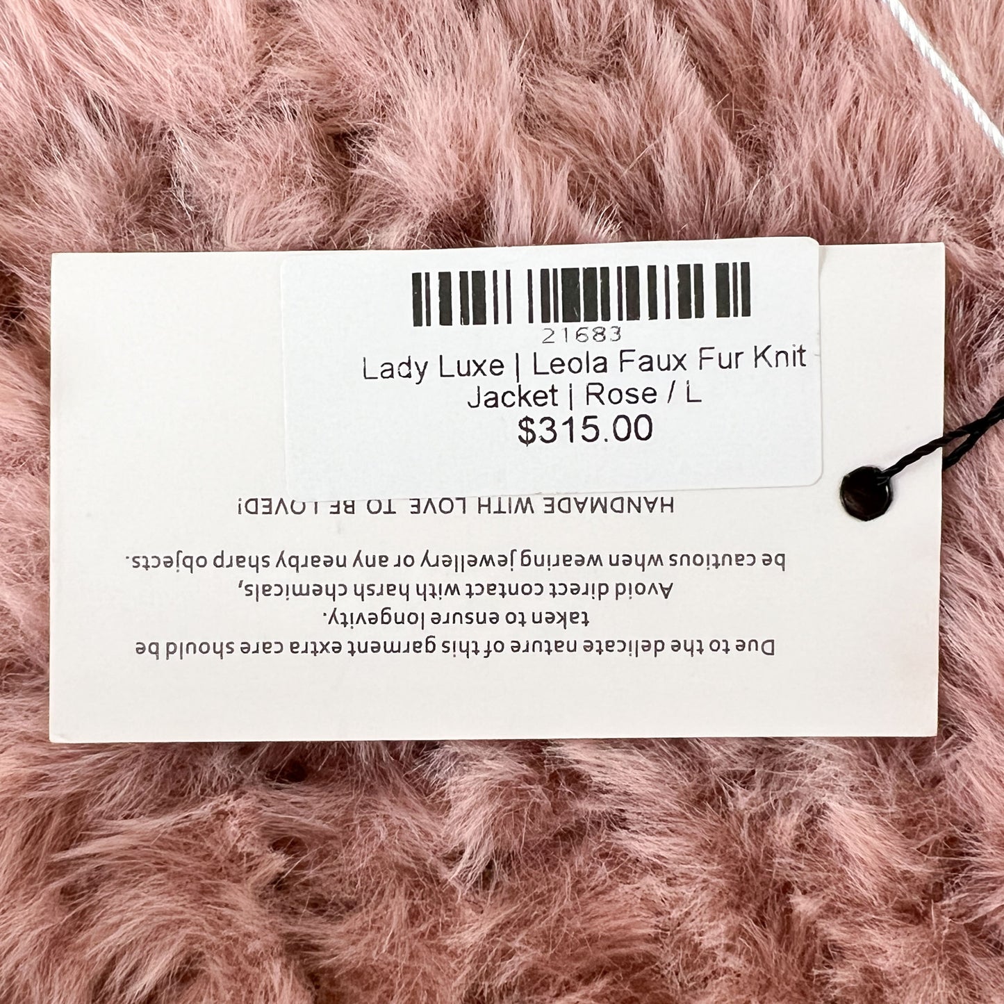 Lady Luxe Rose Faux Fur Leola Jacket Large ~ AU12-14-16 [NEW]