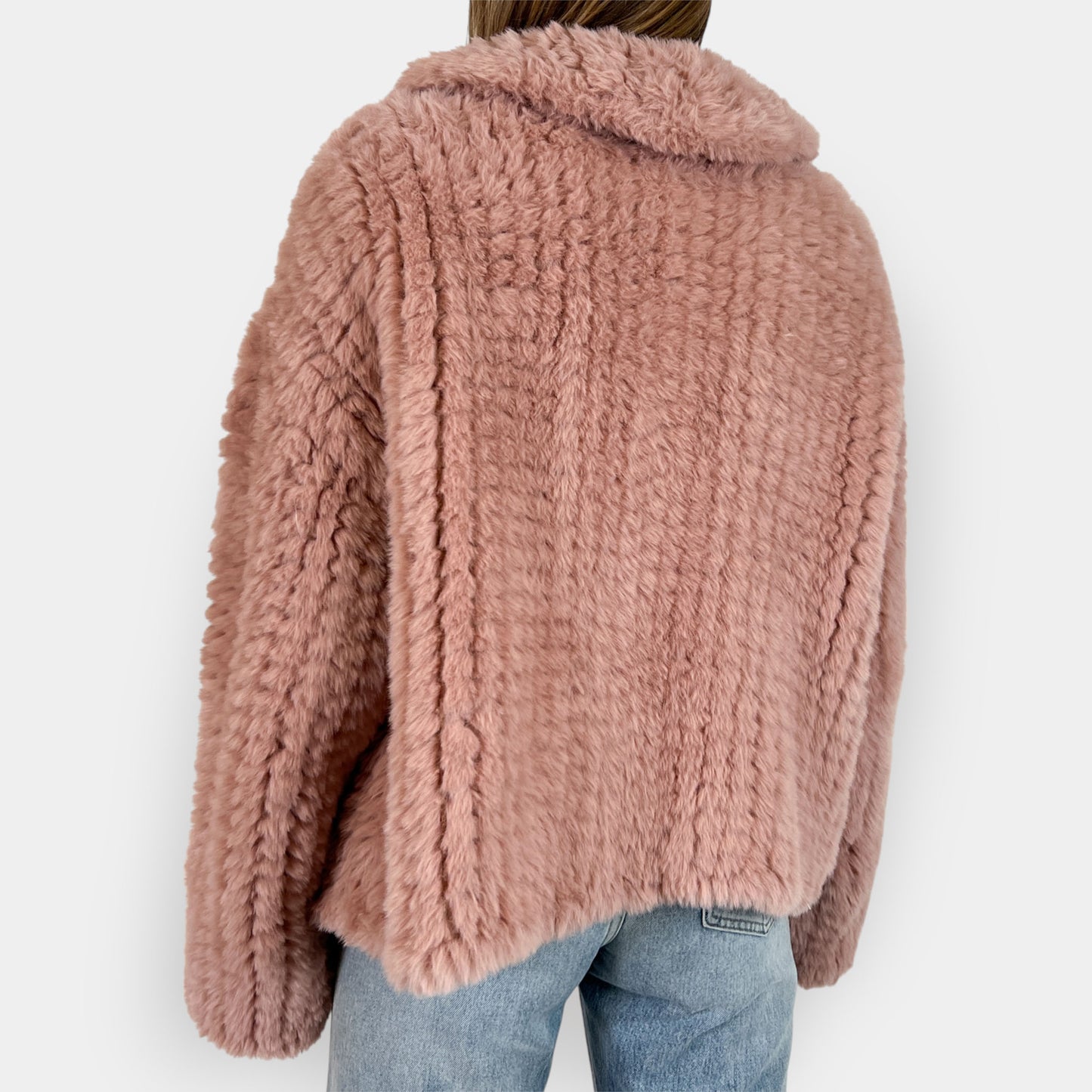 Lady Luxe Rose Faux Fur Leola Jacket Large ~ AU12-14-16 [NEW]
