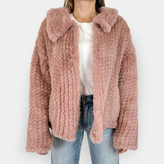 Lady Luxe Rose Faux Fur Leola Jacket Large ~ AU12-14-16 [NEW]