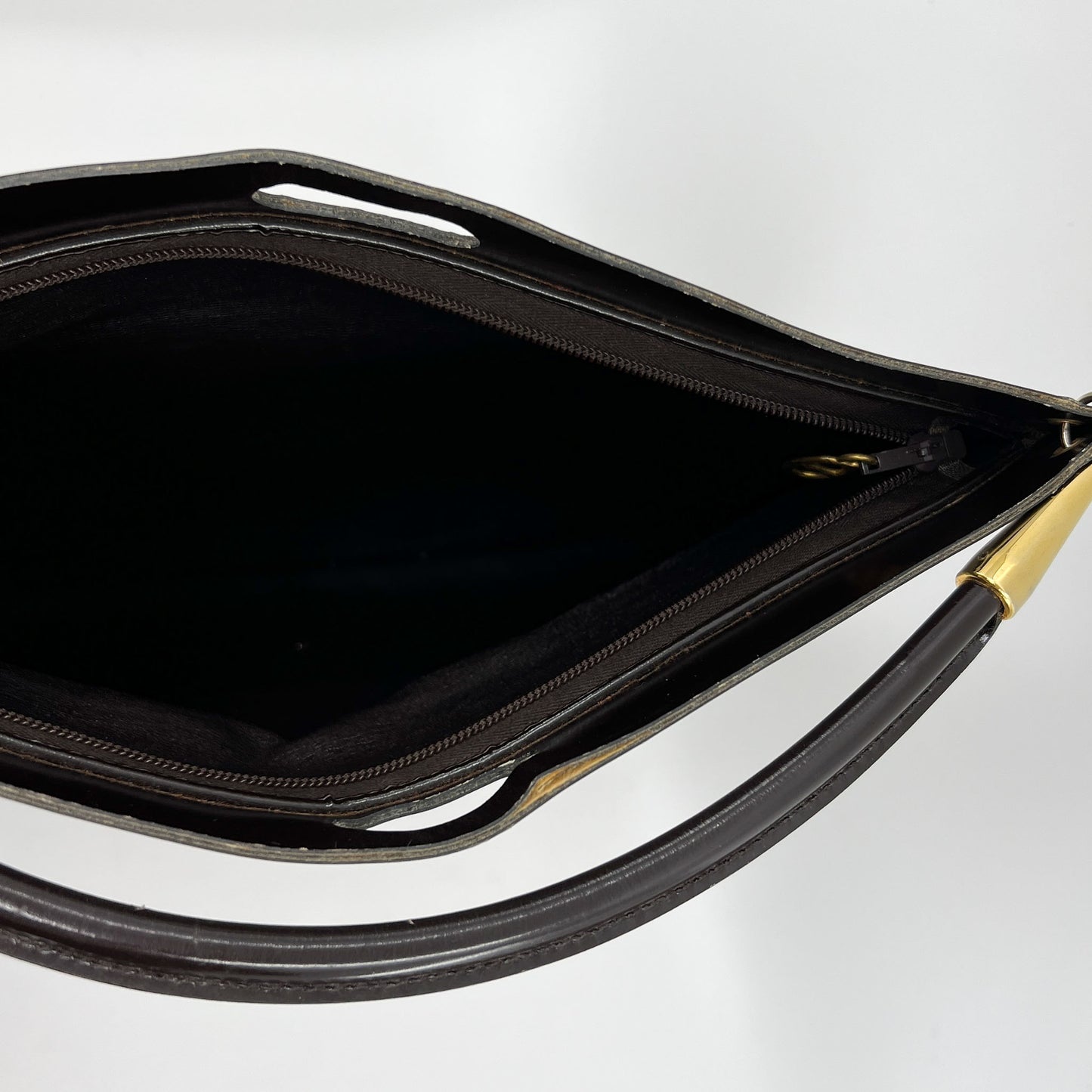 Christian Dior Vintage Jacquard Trotter Canvas & Leather Fold Over Clutch Bag