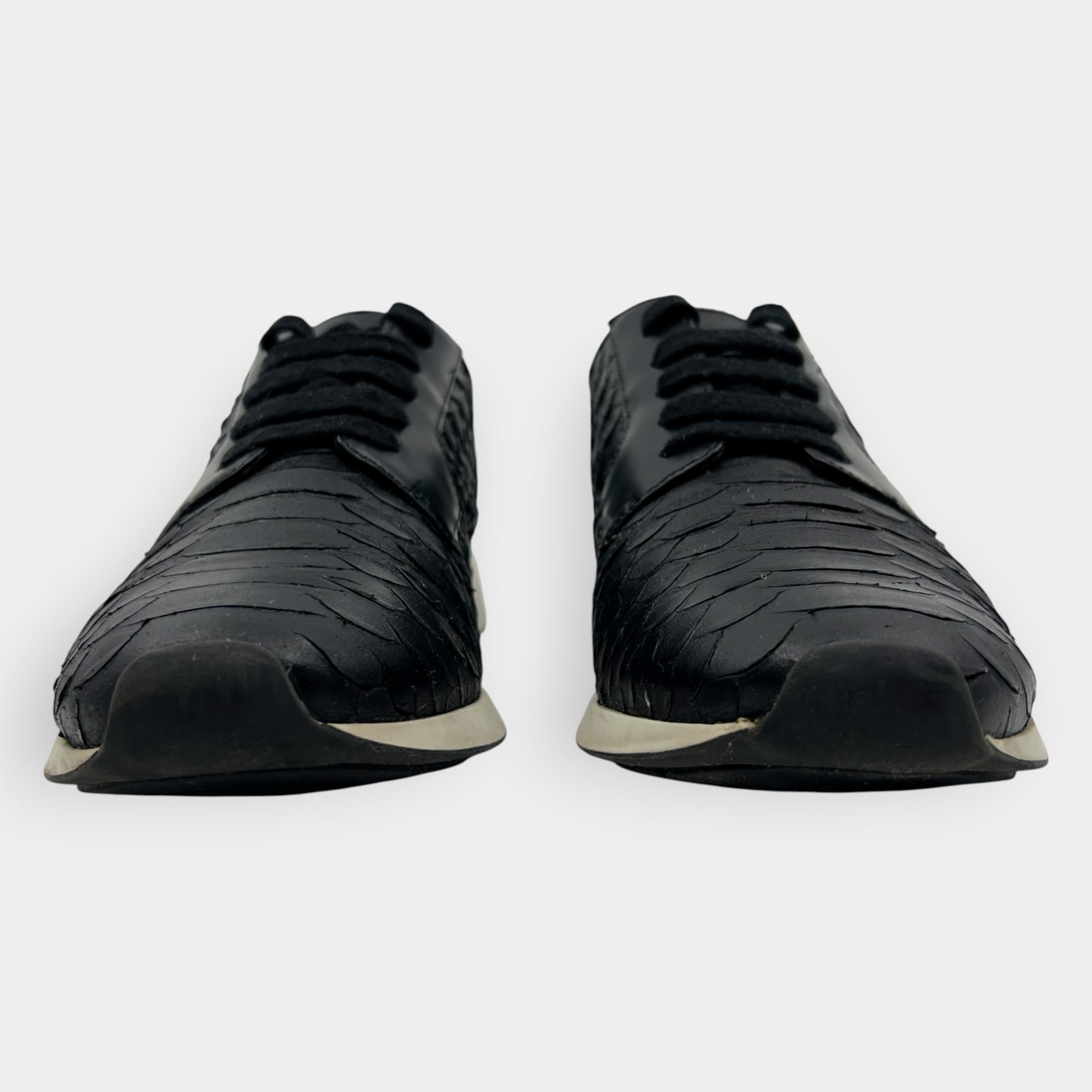Vince Black Snake-Embossed Rayner Sneakers EU38 ~ AU7