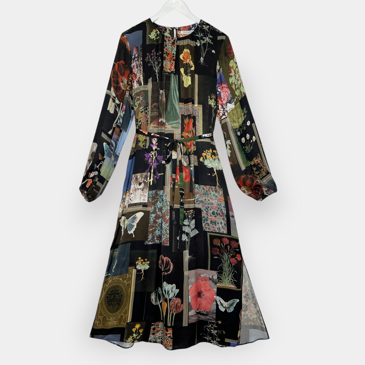 Vivetta Multicoloured Floral & Patchwork Print Satin Maxi Dress Medium ~ AU12-14
