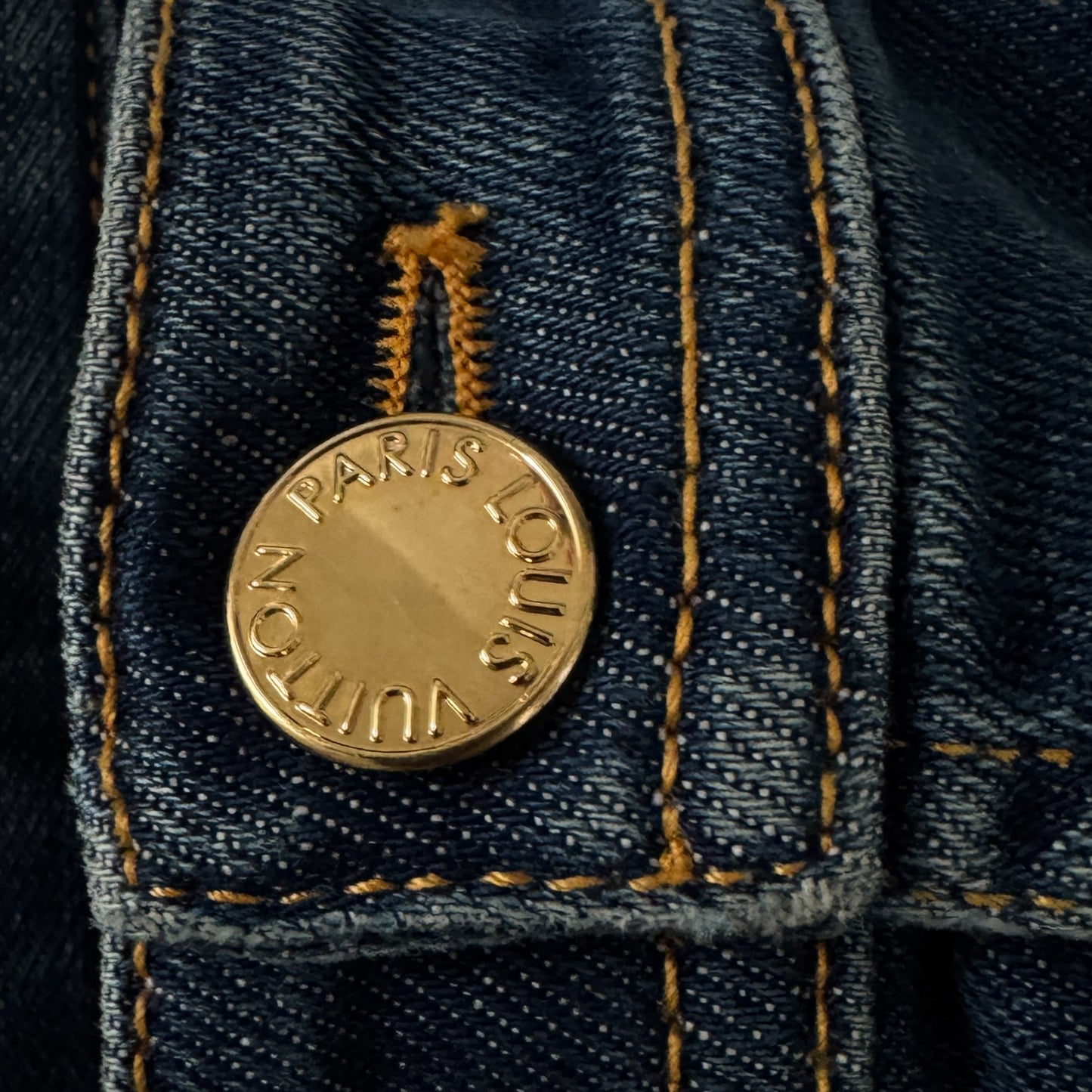 Louis Vuitton Retro Organic Cotton Blue Denim Jacket EU34 ~ AU6-8