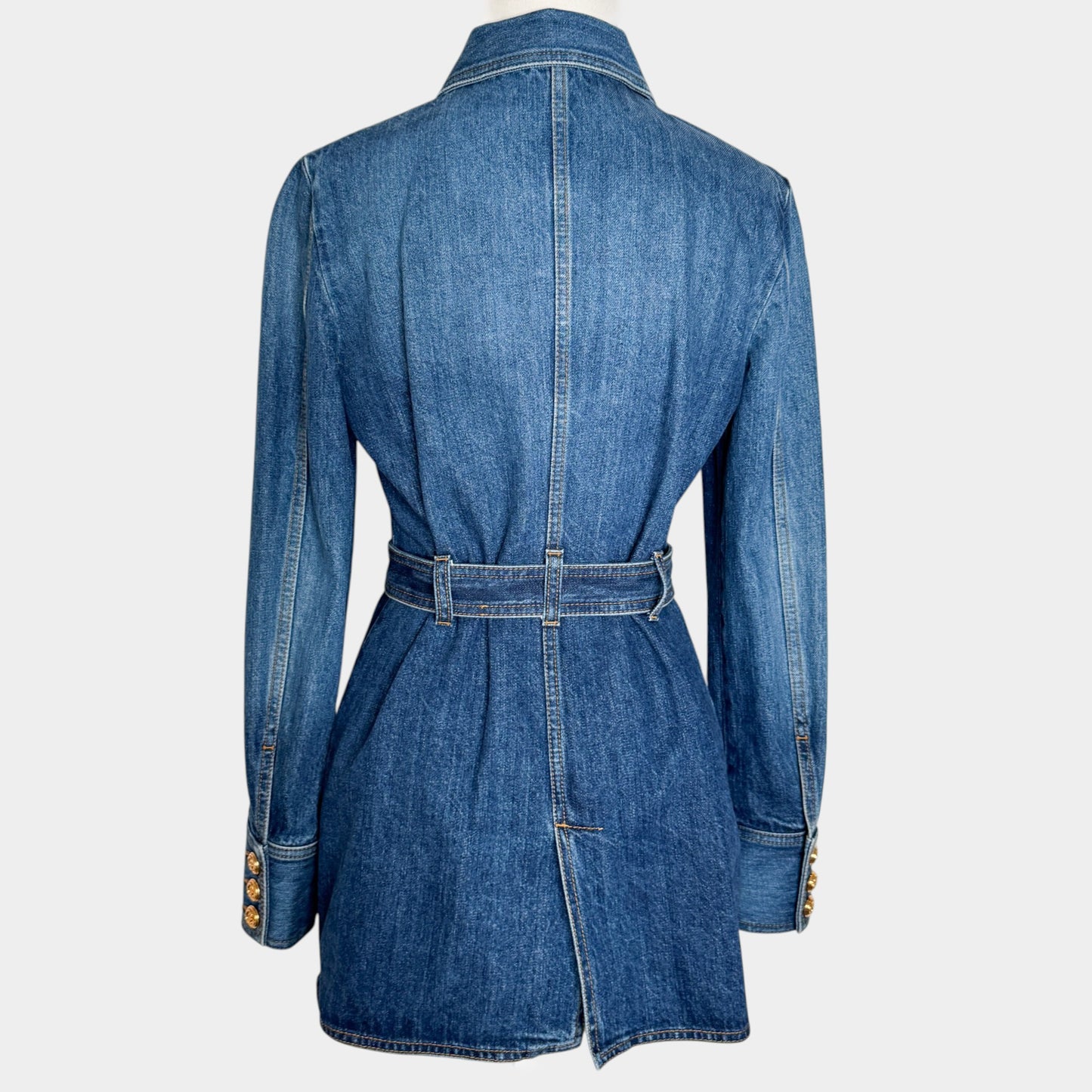 Gucci Eco Washed Organic Blue Denim Safari Jacket EU38 ~ AU8