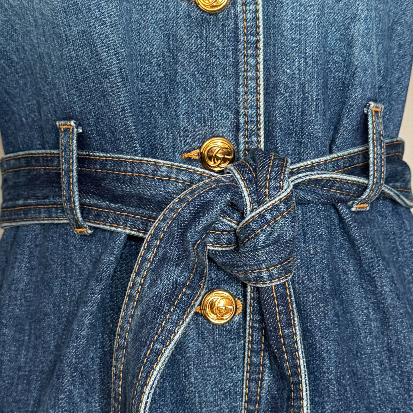 Gucci Eco Washed Organic Blue Denim Safari Jacket EU38 ~ AU8