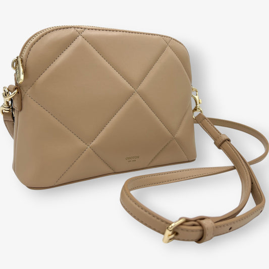 Oroton Praline Quilted Leather Inez Crossbody Bag [NEW]