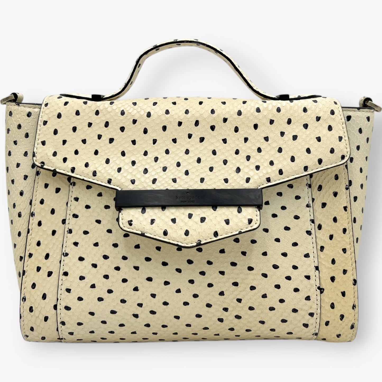 Kate Spade NY Cream Marra Flamingo Dot Leather Bag