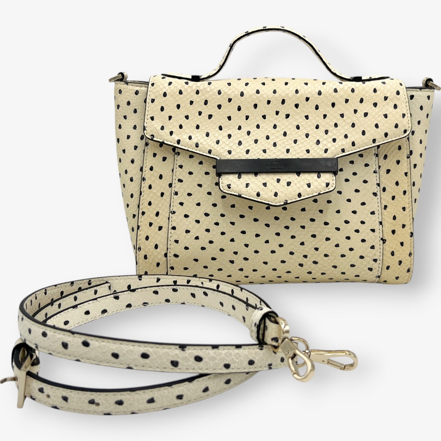 Kate Spade NY Cream Marra Flamingo Dot Leather Bag