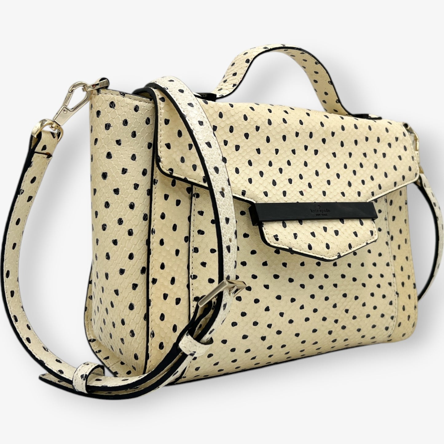 Kate Spade NY Cream Marra Flamingo Dot Leather Bag