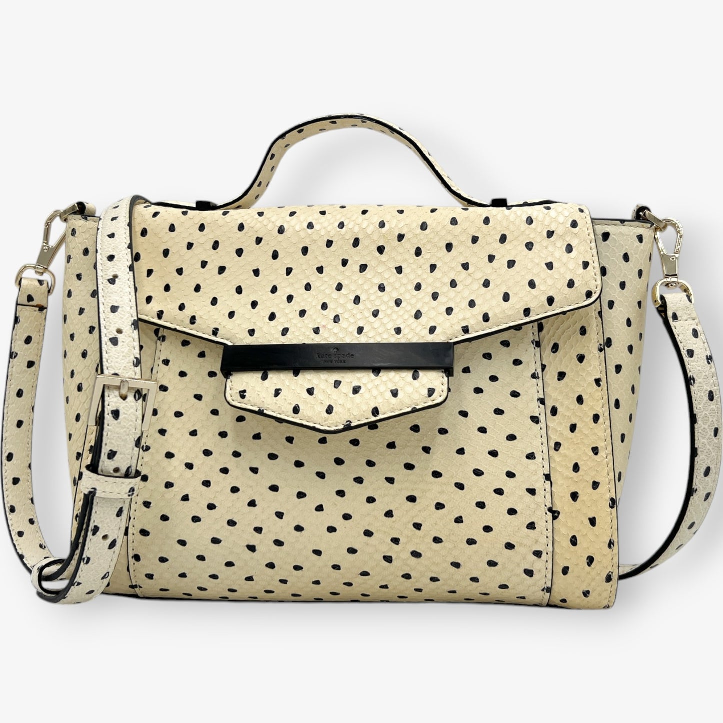 Kate Spade NY Flamingo Dot Cream Marra Leather Handbag