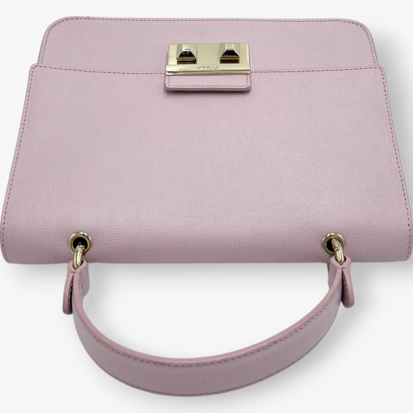 Furla Lilac Saffiano Leather Metropolis Crossbody Top Handle Bag