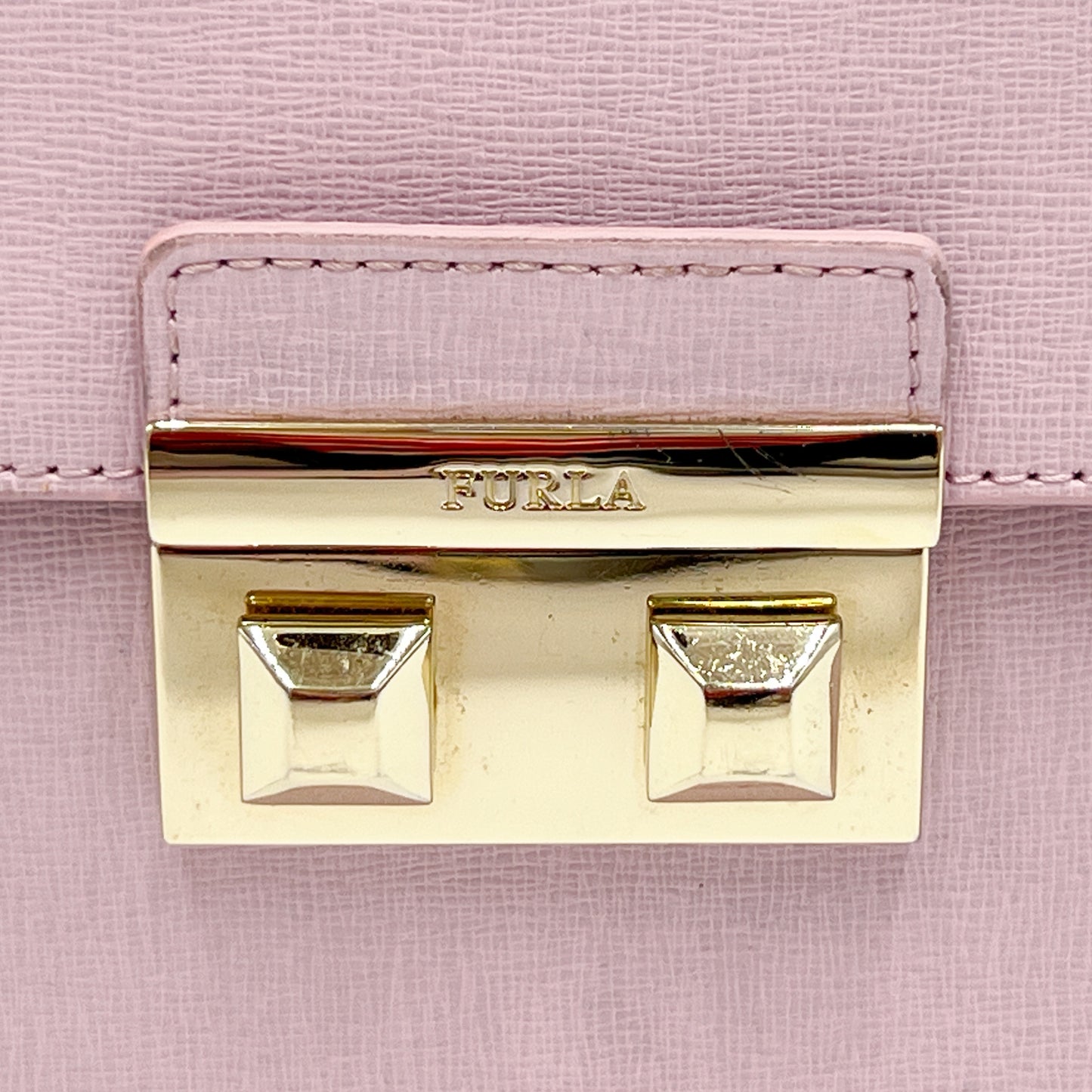 Furla Lilac Saffiano Leather Metropolis Crossbody Top Handle Bag