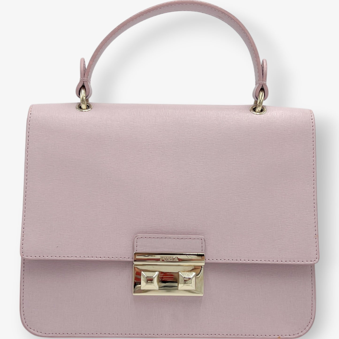 Furla Lilac Saffiano Leather Metropolis Crossbody Top Handle Bag