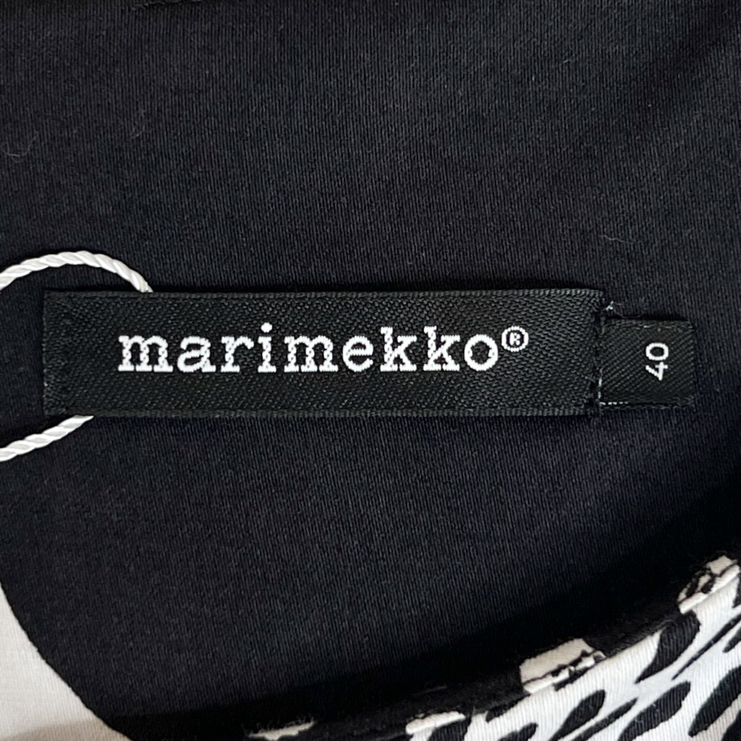 Marimekko Black White Cotton 'Kunu' Belted Dress EU40 ~ AU12 ~ Medium