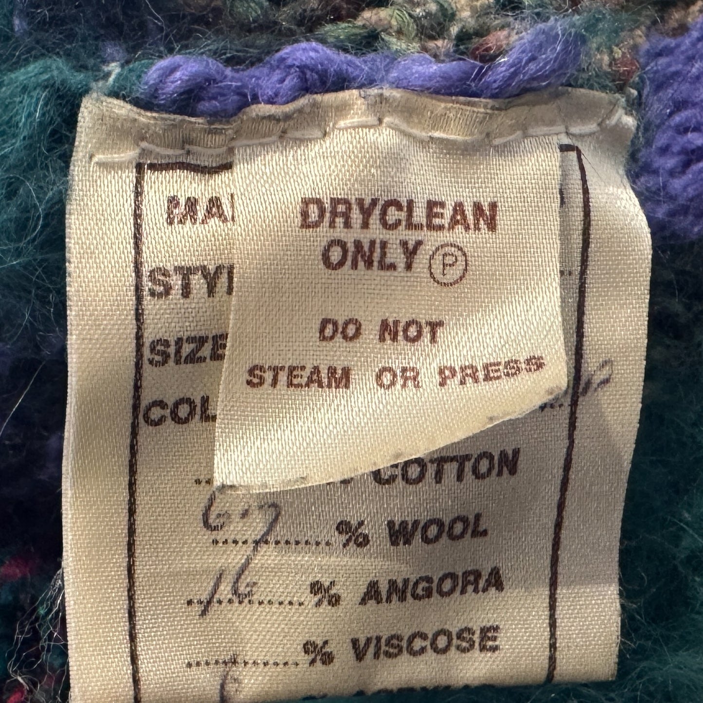 Purl One Multicoloured Wool Cardigan Medium ~ Large [Vintage 80s]