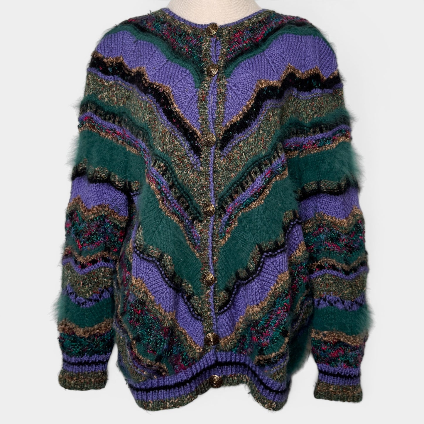 Purl One Multicoloured Wool Cardigan Medium ~ Large [Vintage 80s]