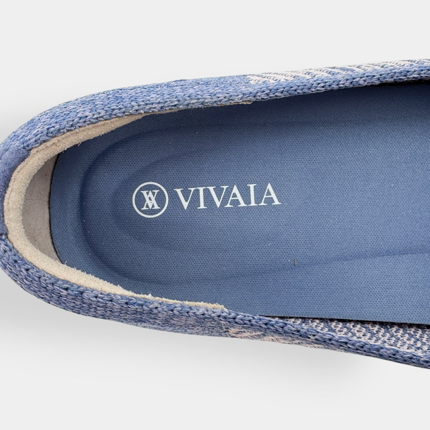 Vivaia Pale Blue Pink Margot Square-Toe V-Cut Flats Shoes EU40.5 ~ AU9.5