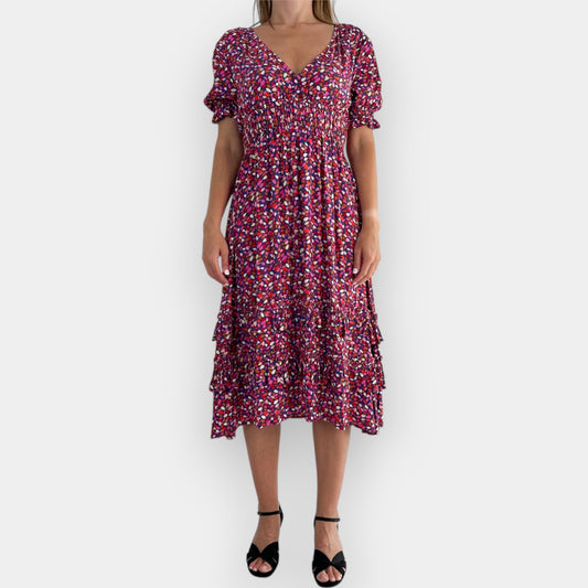 Mister Zimi Purple Pink 'River Birch' Vivienne Dress AU10