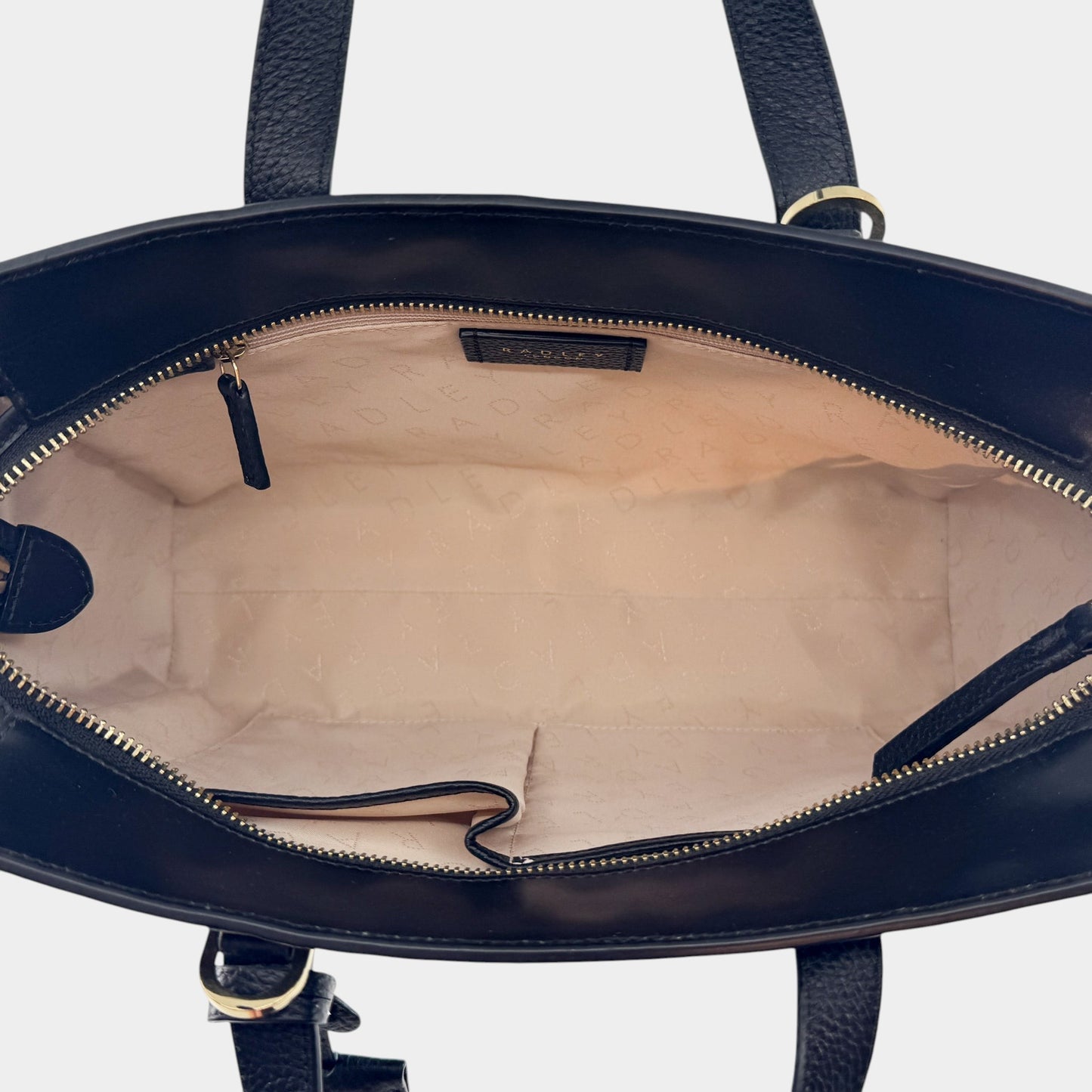 Radley London Black Leather Zip Top Marston Mews Satchel Bag