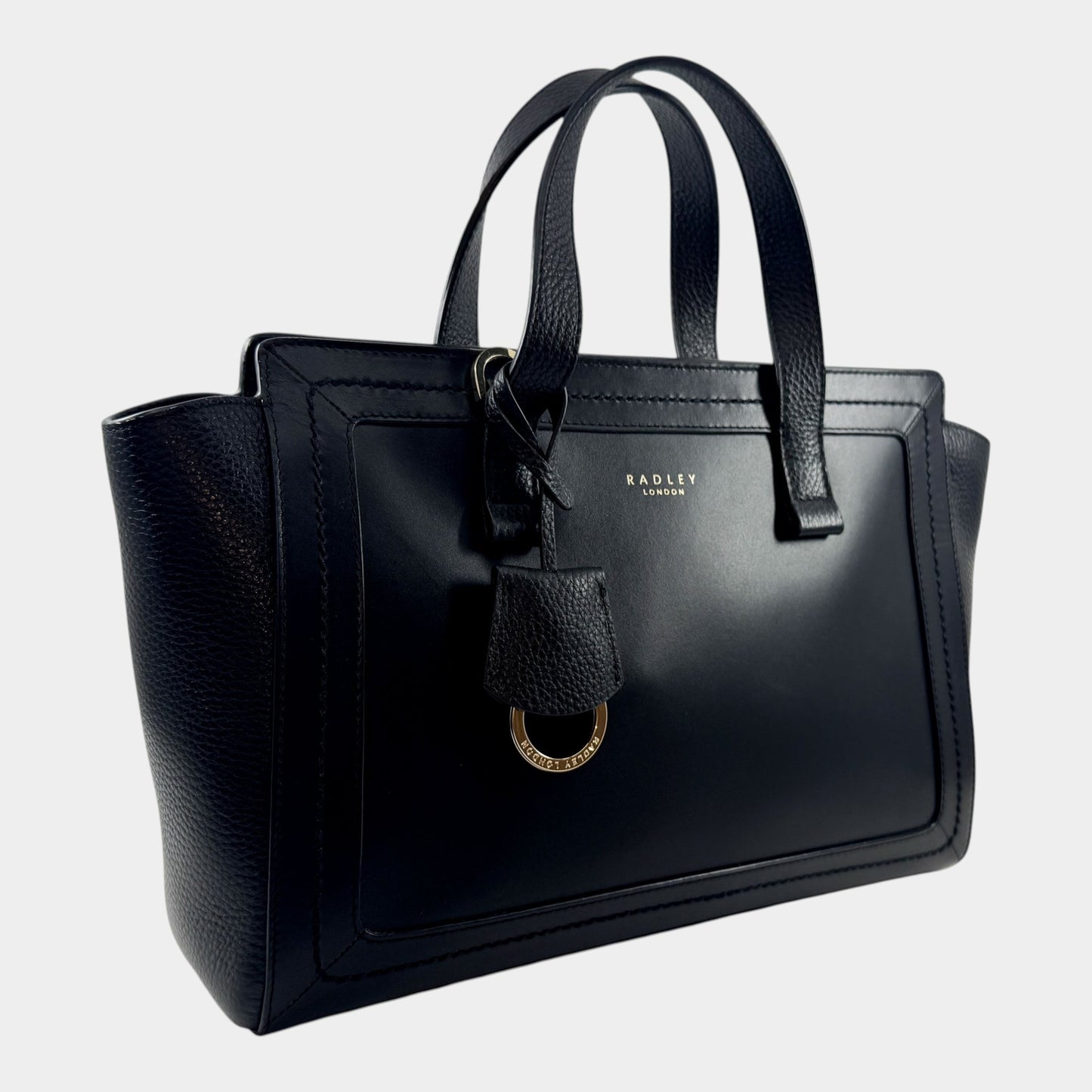 Radley London Black Leather Zip Top Marston Mews Satchel Bag
