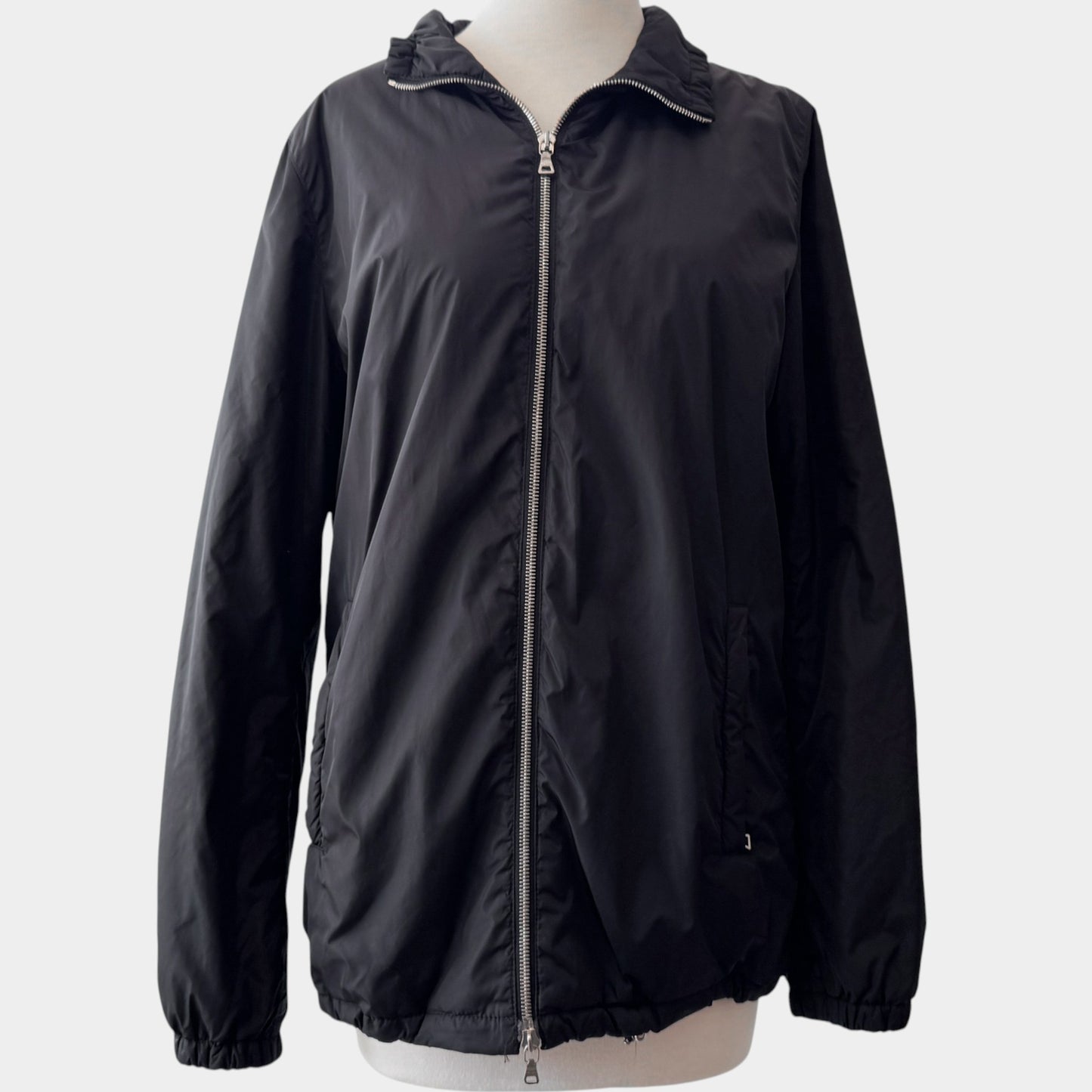 Prada Y2K Black Double Layer Nylon Coat IT42 ~ AU8-10 [ART 28 X 054]