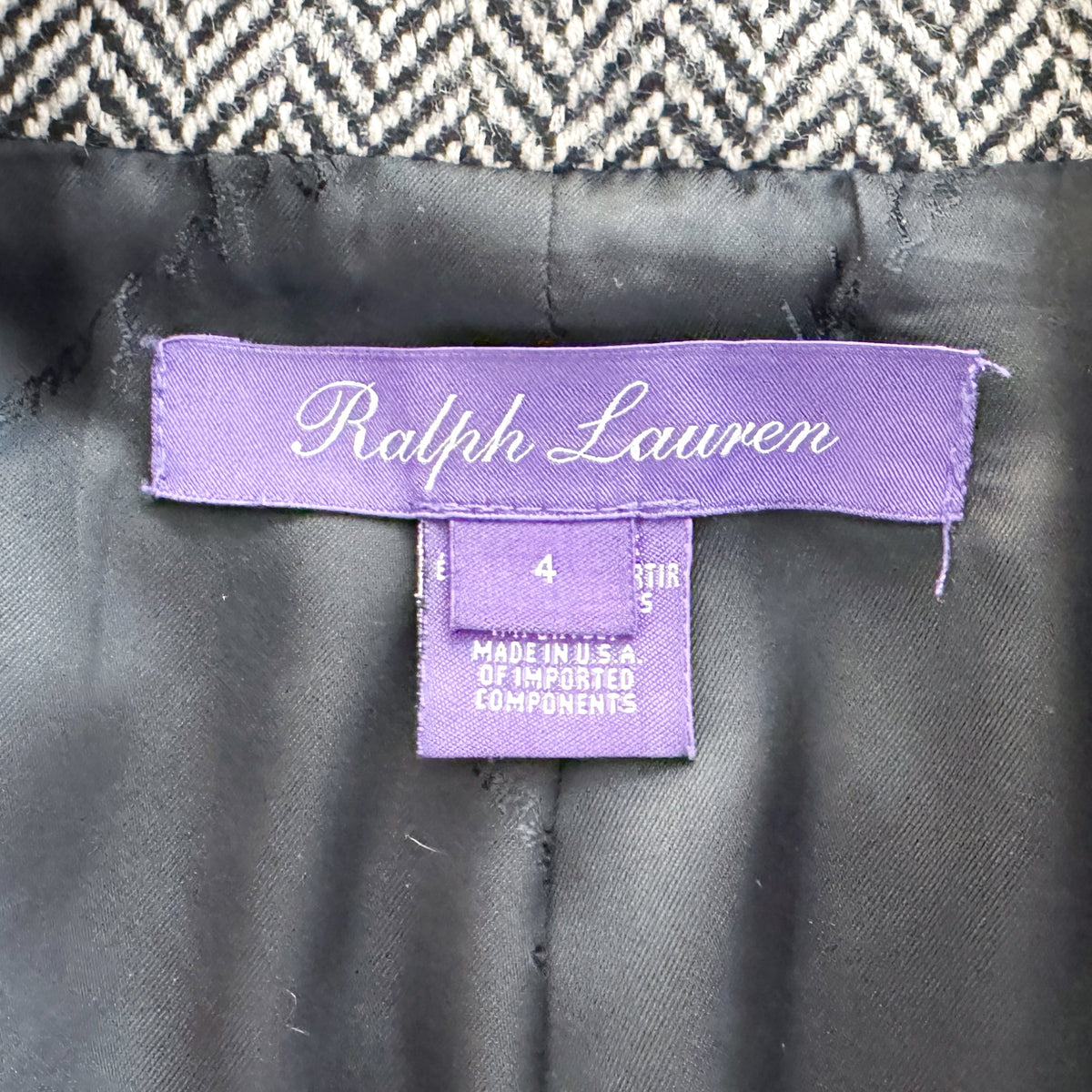 Ralph Lauren Collection Preston Herringbone Tweed Jacket US4 ~ AU8 ~ Small