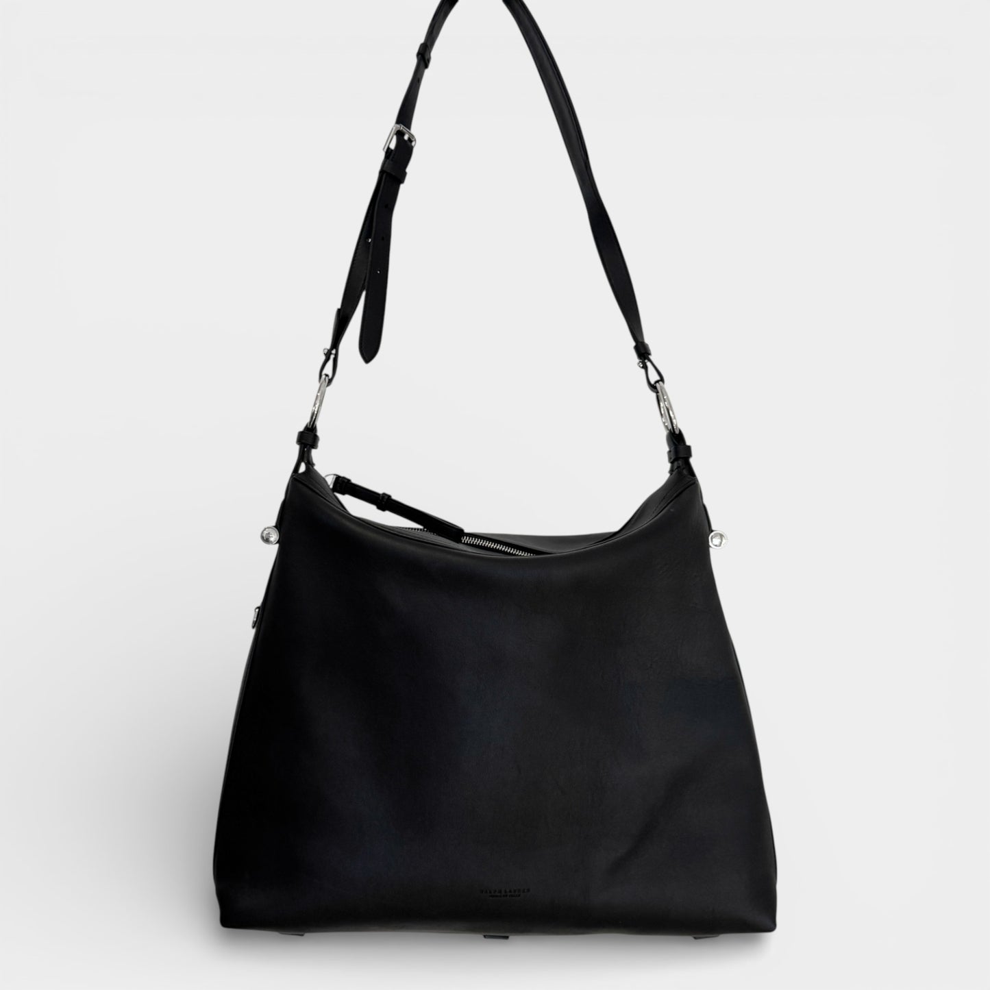 Ralph Lauren Collection Black Leather Bridle Shoulder Bag