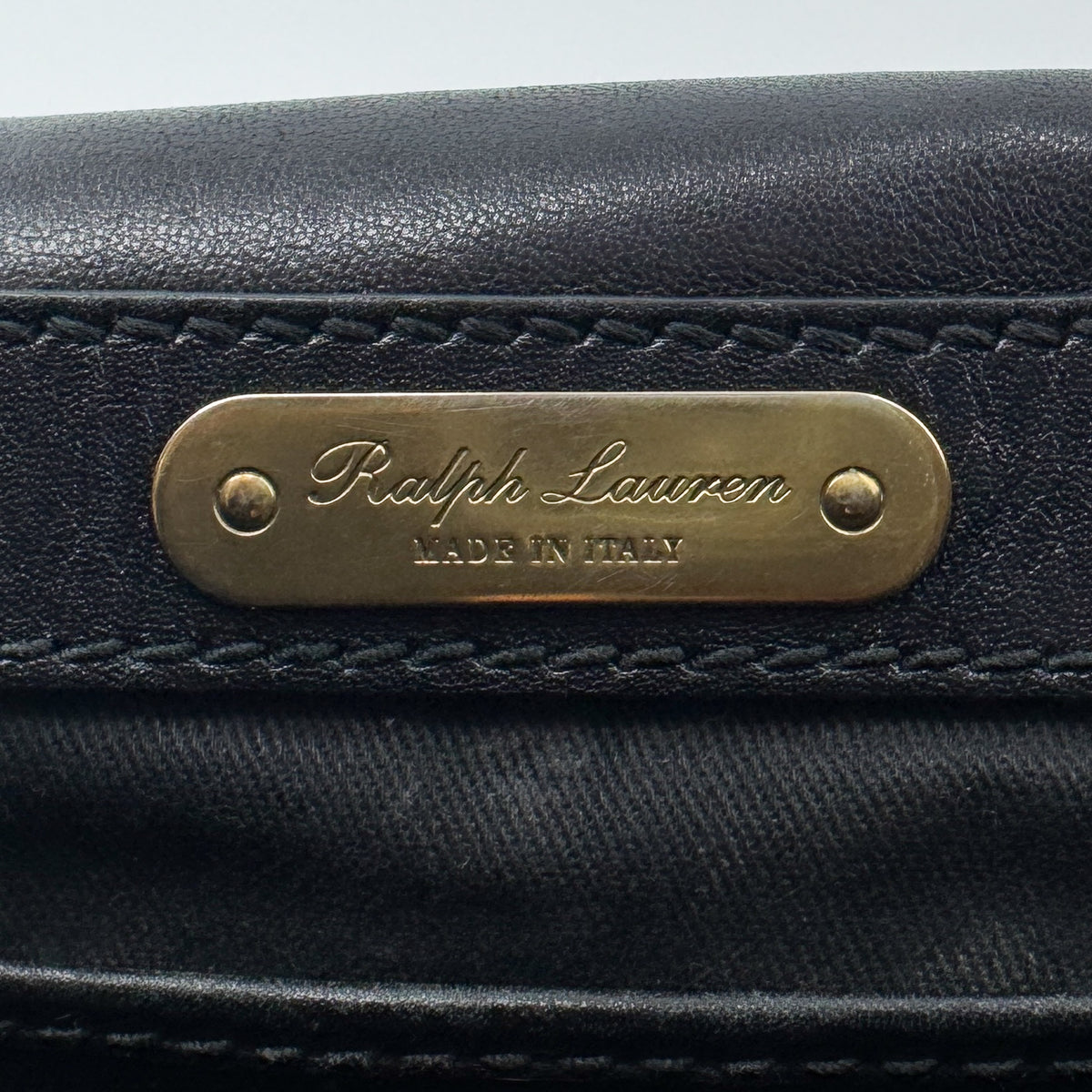 Ralph Lauren Black Leather Ricky Flap 70s Style Saddle Crossbody Bag