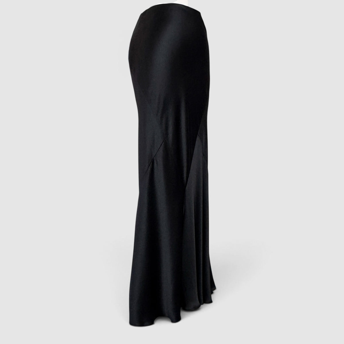 Ralph Lauren Collection Black Silk Satin Maxi Skirt US4 ~ AU8