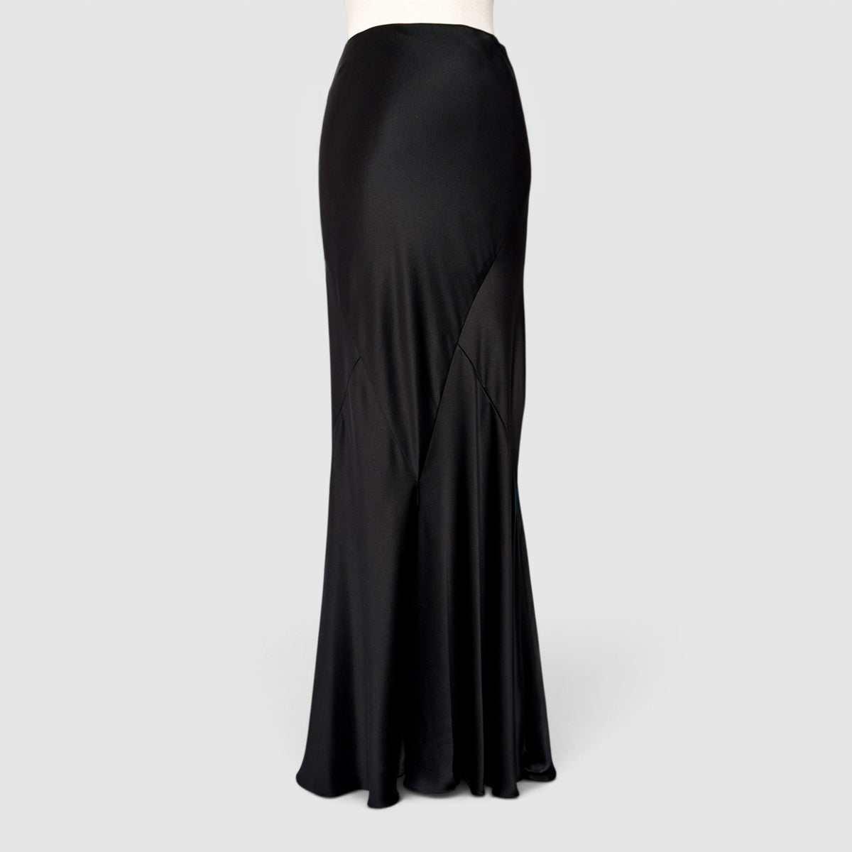 Ralph Lauren Collection Black Silk Satin Maxi Skirt US4 ~ AU8