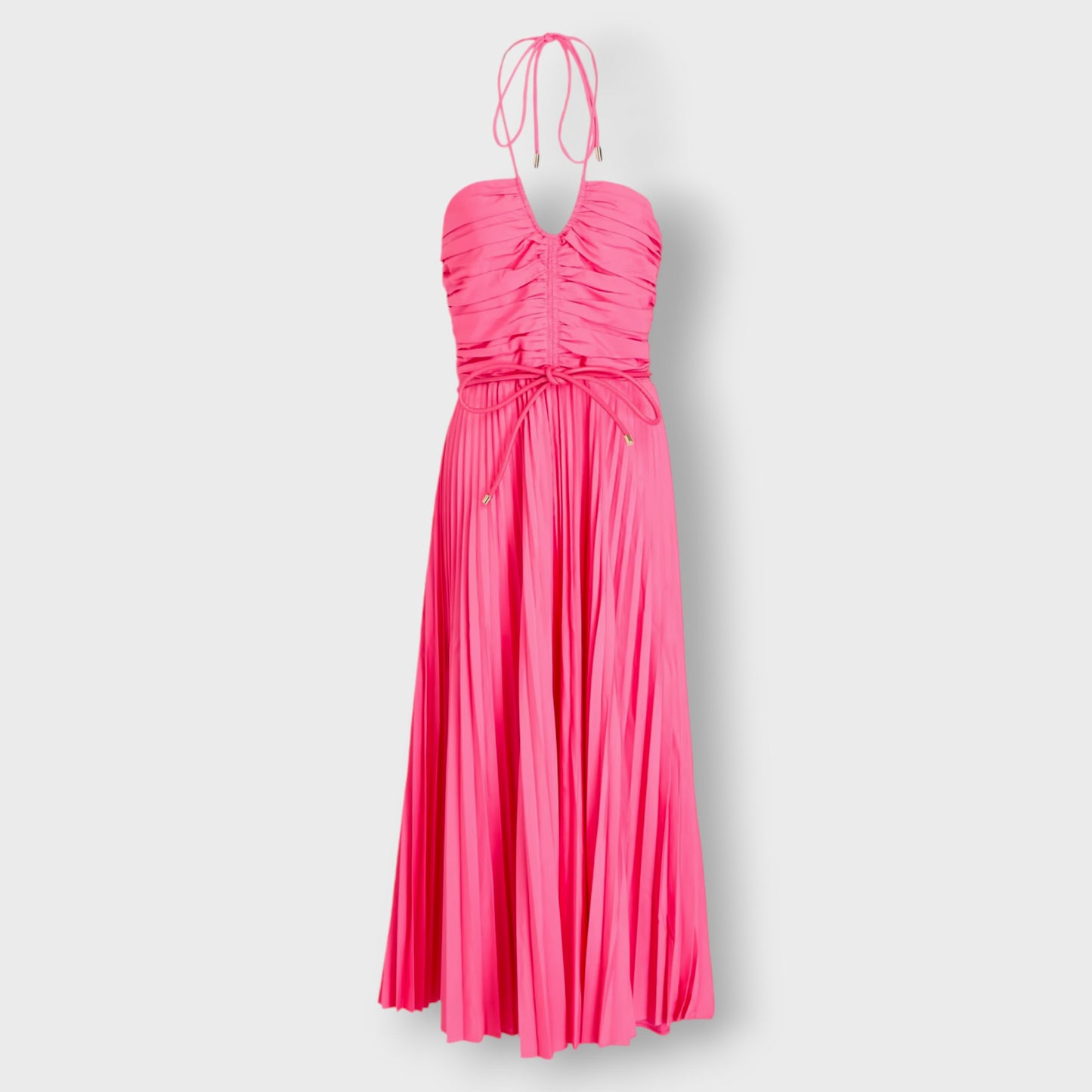 Rebecca Vallance 'Rosa' Pleated Halter Neck Midi Dress AU12 ~ US8