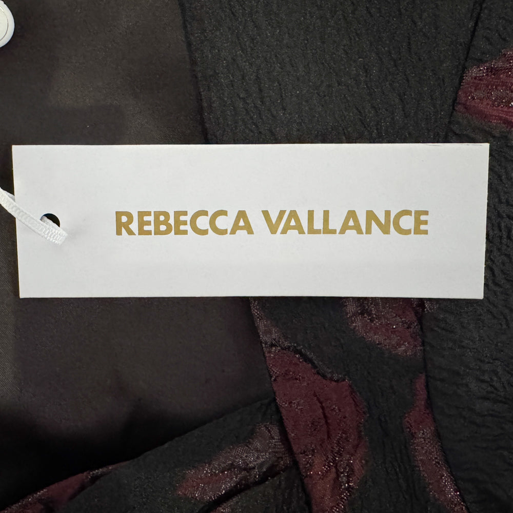 Rebecca Vallance Burgundy Floral Jacquard Florentina Midi Dress AU10 [NEW]