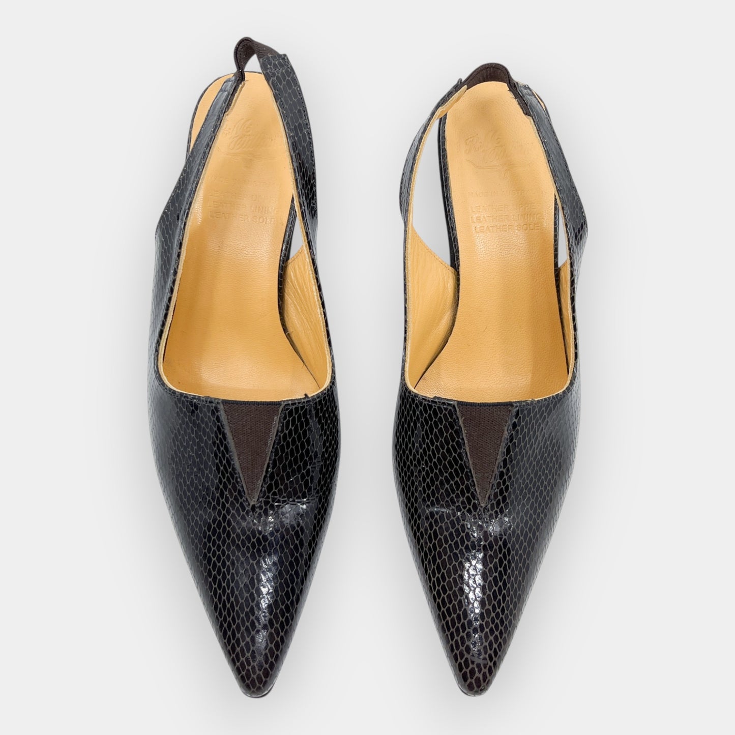 R.M. Williams Dark Brown Leather Slingback Shoes AU7.5 ~ EU38.5