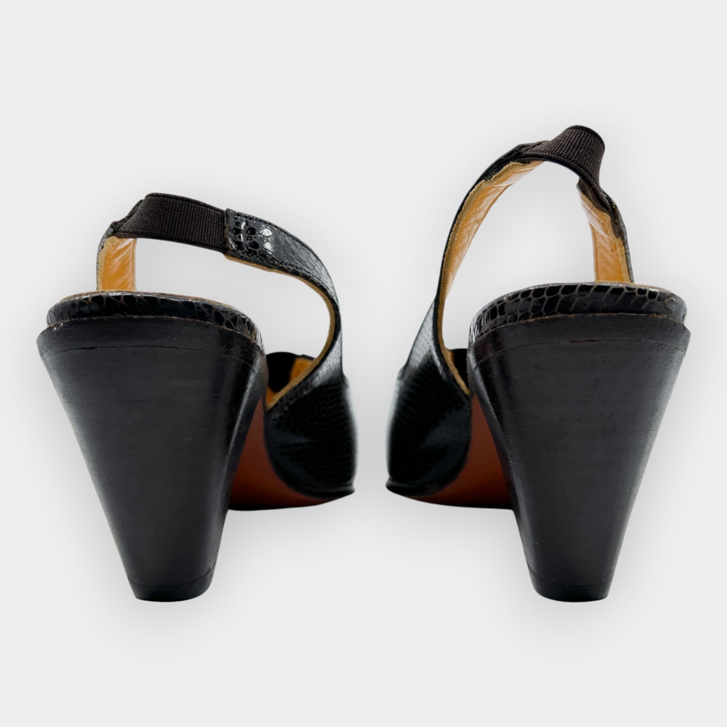 R.M. Williams Dark Brown Leather Slingback Shoes AU7.5 ~ EU38.5