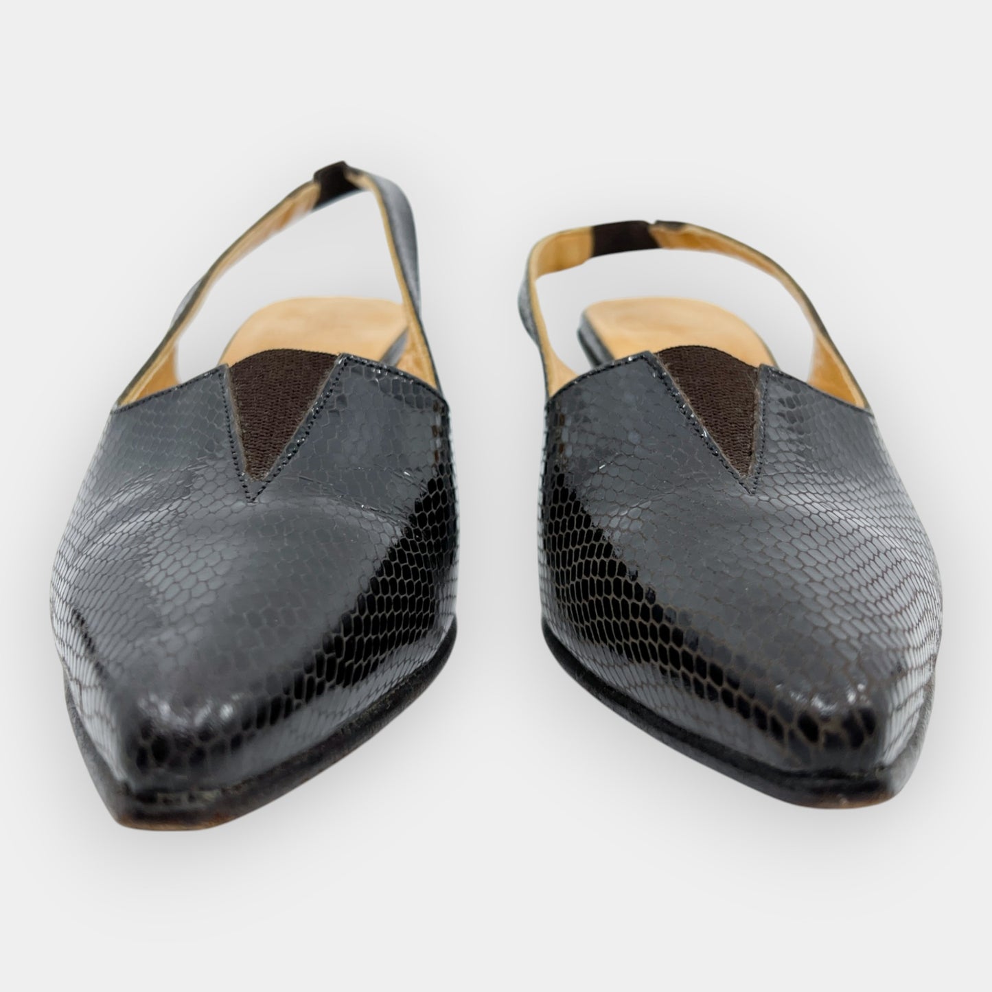 R.M. Williams Dark Brown Leather Slingback Shoes AU7.5 ~ EU38.5